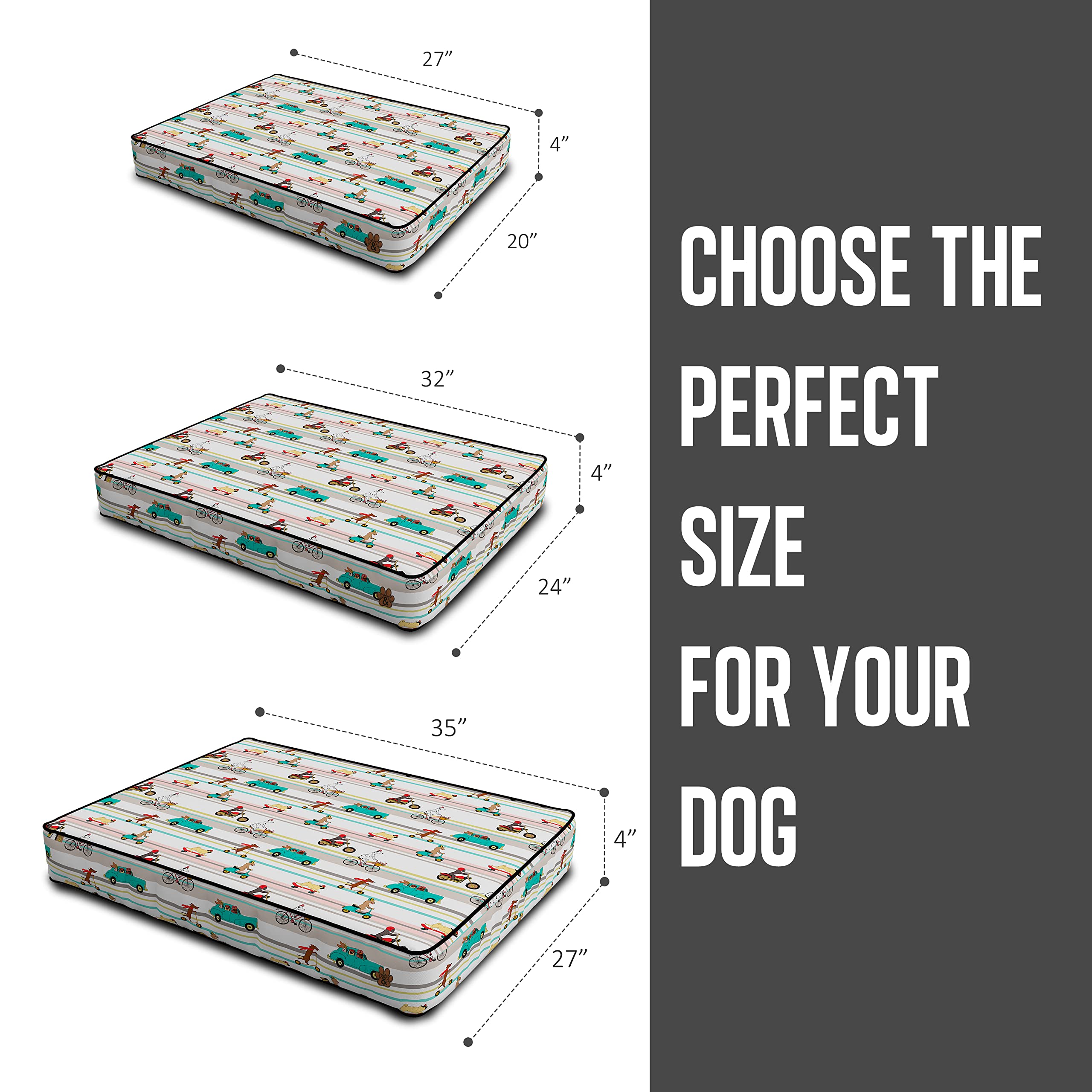 Premium Orthopedic Dog Bed for Large, Medium & Small Dogs - Soft Plush Pet Mattress with Removable Washable Cover, Waterproof & Non-Slip Bottom - Ideal for Crates, Floors & Home Use (Pattern 04, Small)