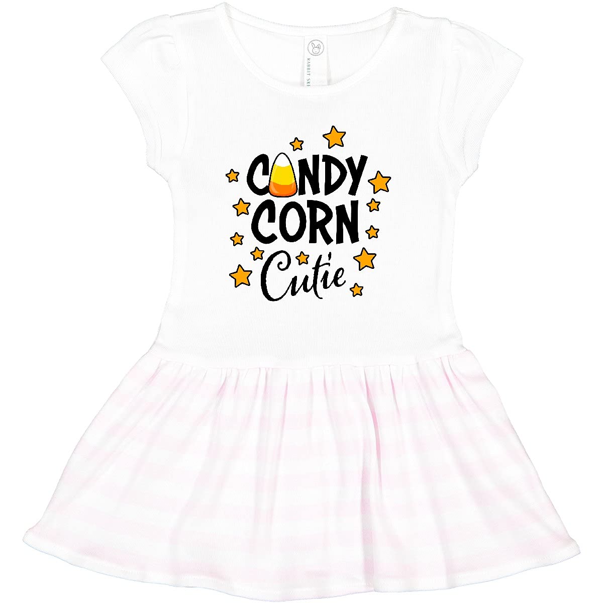 Inktastic Candy Corn Cutie with Stars Toddler Dress - Adorable Halloween Costume & Party Outfit for Baby Girls
