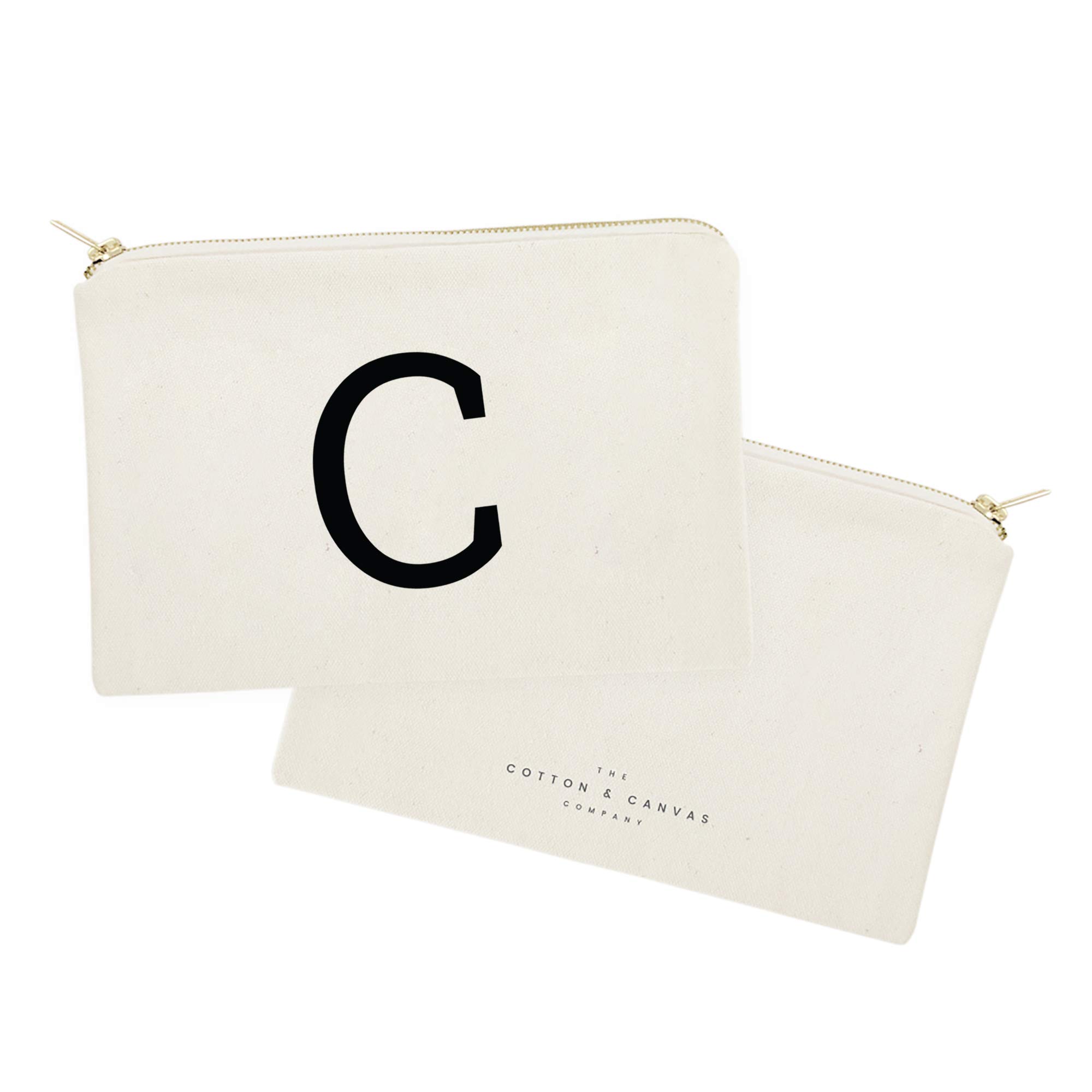 Personalized Monogram Initial Cosmetic Bag & Travel Makeup Pouch - Cotton Canvas Makeup Organizer for Women | Perfect for Travel, Gym & Everyday Use