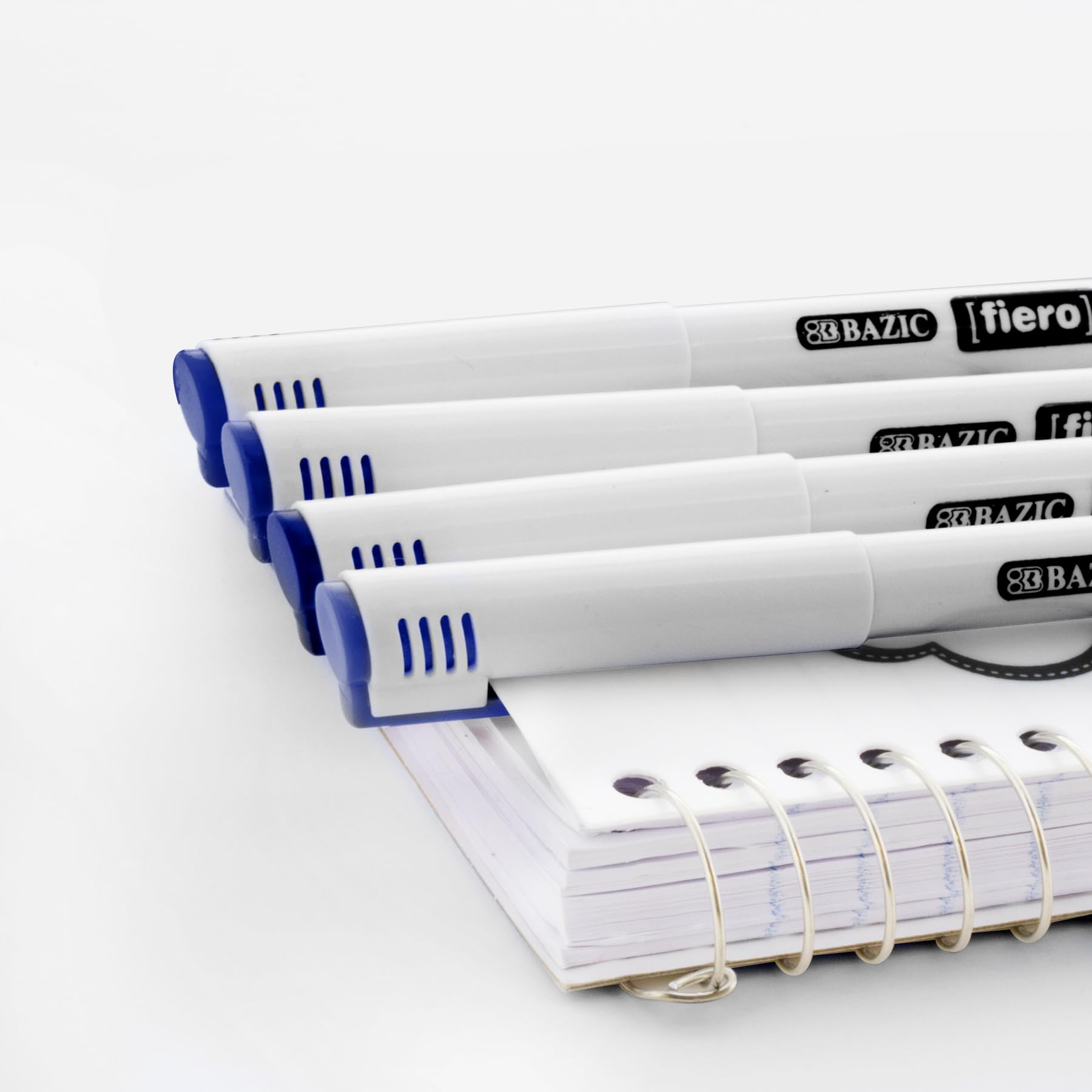 BAZIC Fiero Fiber Tip Fineliner Pens 0.4mm Extra Fine Point - Blue Color (4/Pack, 24-Packs) for Writing, Drawing, Sketching, Note Taking - Perfect for Office, School, Art Projects & Bullet Journaling