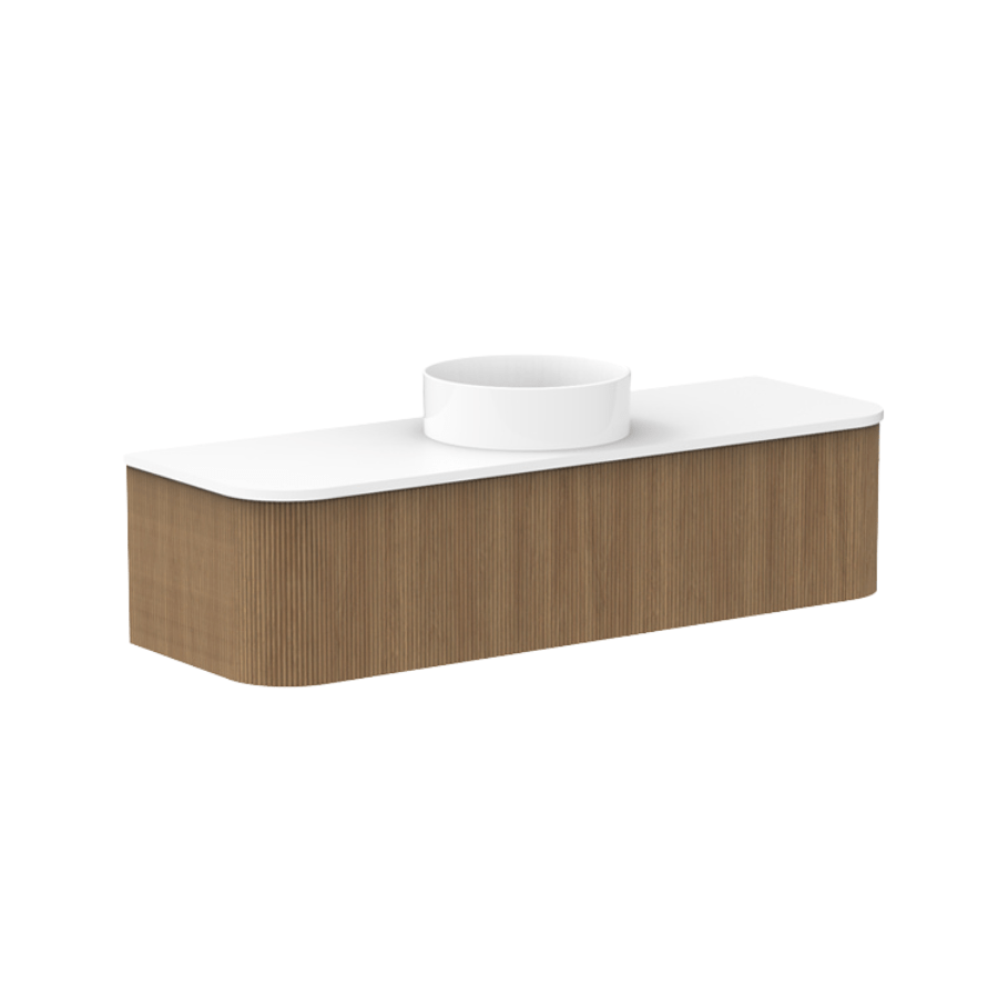 Waverley Vanity 1500 Wall Mounted Bathroom Sink Cabinet - Solid Oak Finish for Modern Bathroom Decor | Perfect for Small Spaces & Contemporary Homes