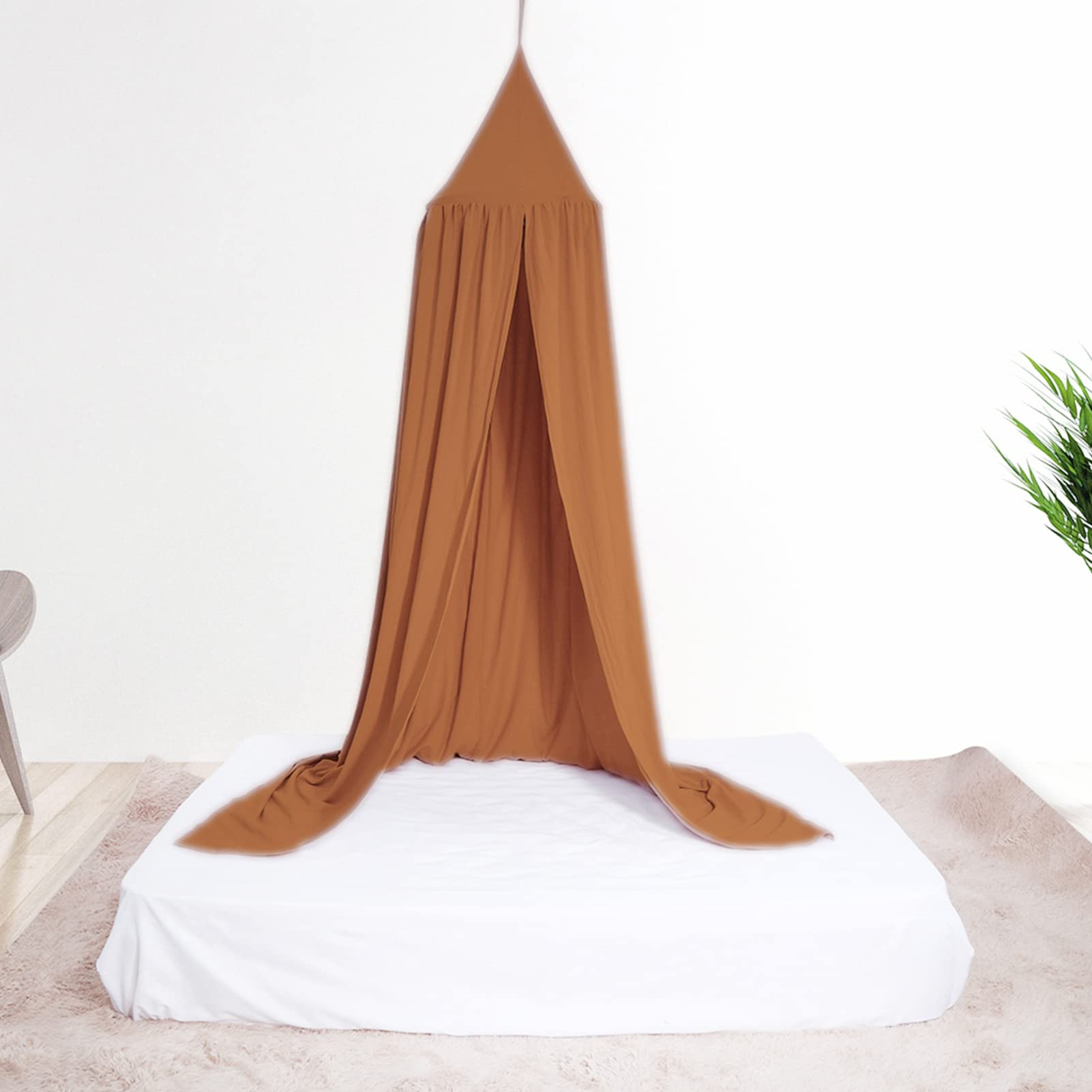 Cotton Kids Bed Canopy - Hanging Net Curtain for Children's Reading Nook, Indoor Bedroom Decor, Princess Canopy Bed, Hammock & Room Corner Decoration (Claybank) | Perfect for Bedrooms, Playrooms & Cozy Reading Spaces