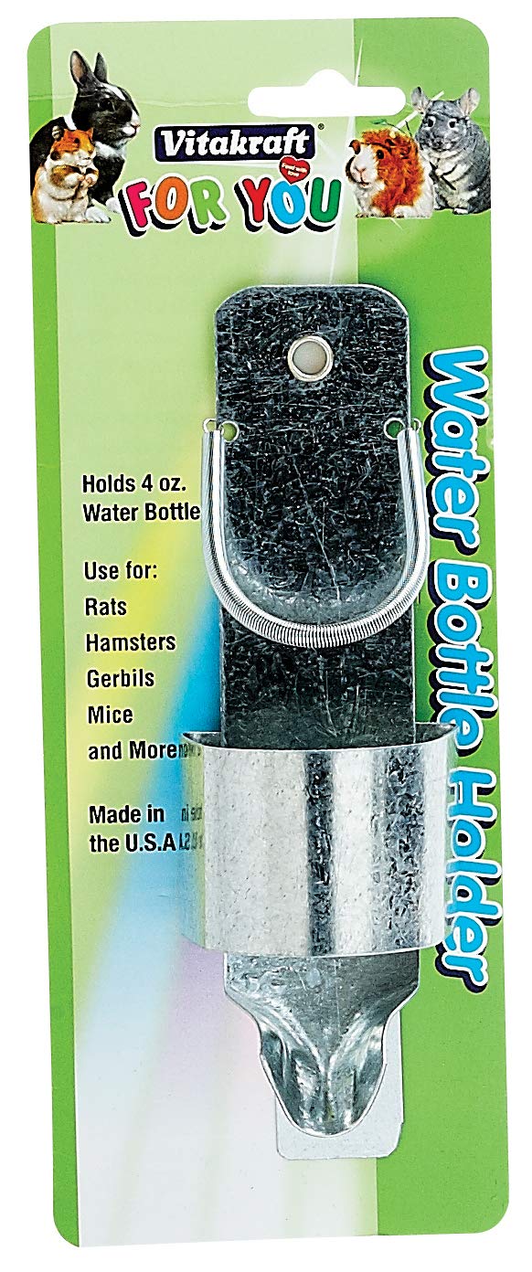 Vitakraft Small Animal Water Bottle Guard - 4oz Leak-Proof Pet Water Dispenser for Hamsters, Guinea Pigs & Rabbits - Perfect for Cages, Habitats & Travel Use