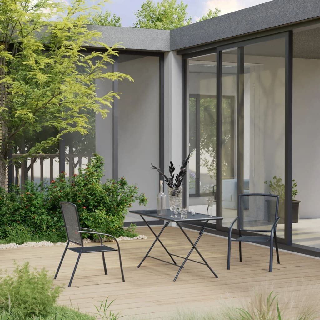 3-Piece Steel Patio Dining Set - Outdoor Backyard Furniture for Dining & Relaxing