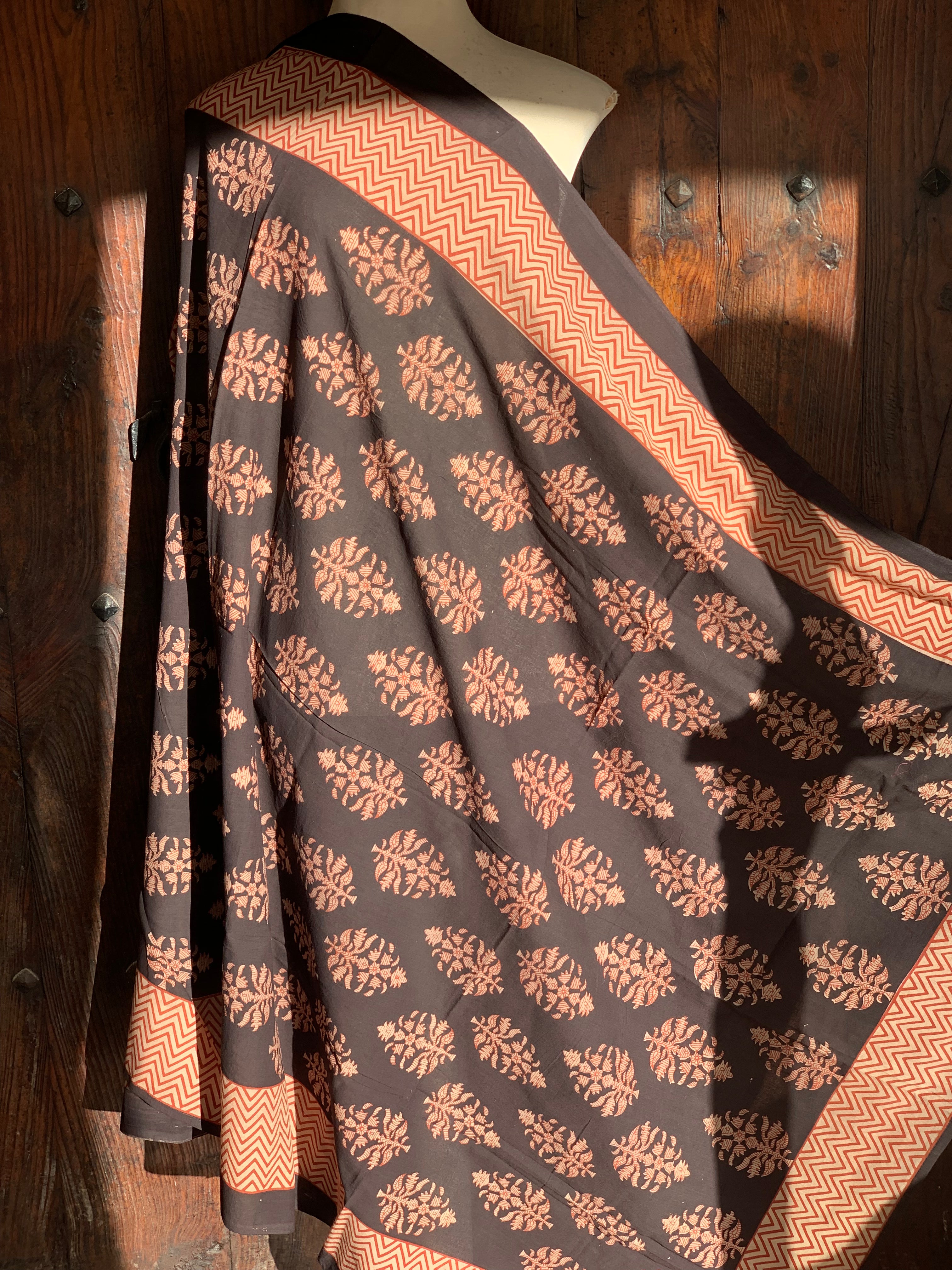 Large Sarong or Pareo - Block Print Design - New Collection - Perfect for Beach, Pool, and Summer Vacations