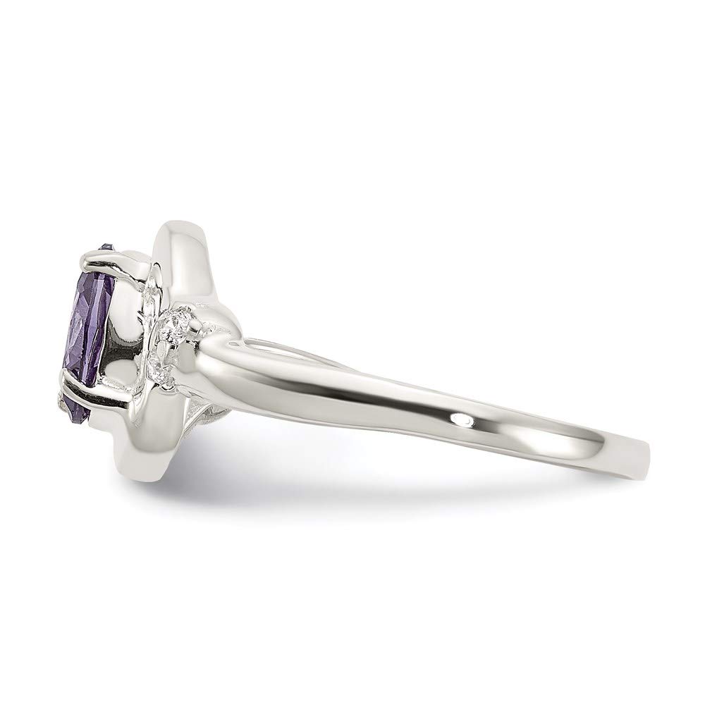 925 Sterling Silver Purple Oval Cubic Zirconia Ring for Women - Elegant Fine Jewelry Gift for Her, Perfect for Anniversaries, Birthdays & Special Occasions