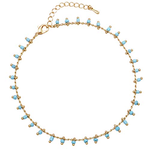 Dangle Style Aqua Blue Gold Tone