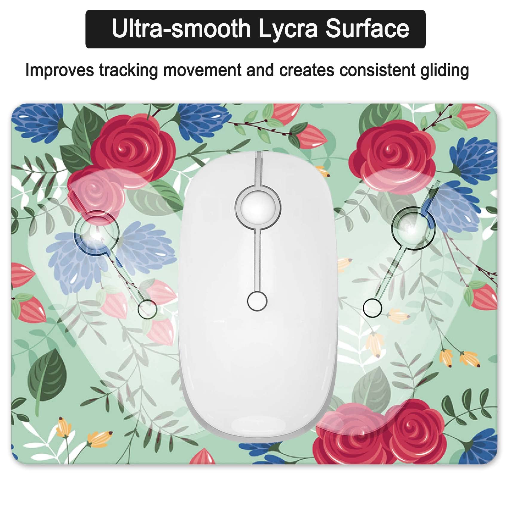 6x8 Inches Mini Mouse Pad - Non-Slip Rubber Base, Portable Square Mousepad for Wireless Mouse & Laptops - Waterproof, Durable for Travel, Home & Office Use (Red Rose Flowers Design) - Perfect for Gaming, Work & Study