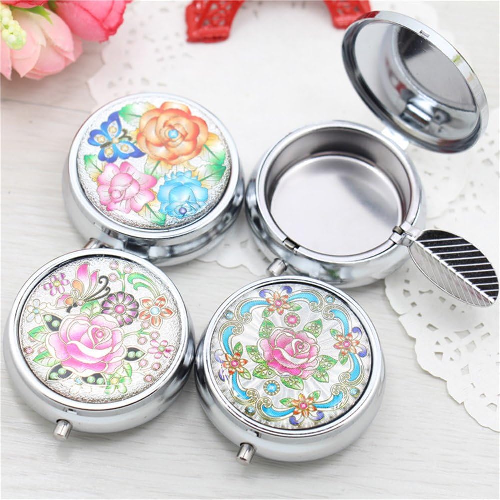 2-Pack Portable Pocket Ashtray & Car Cigarette Ashtray - Mini Stainless Steel Keychain Ashtray with Snuffer - Compact Travel Ash Holder for Outdoor, Camping, Hiking and Road Trips (Colorful Patterns)