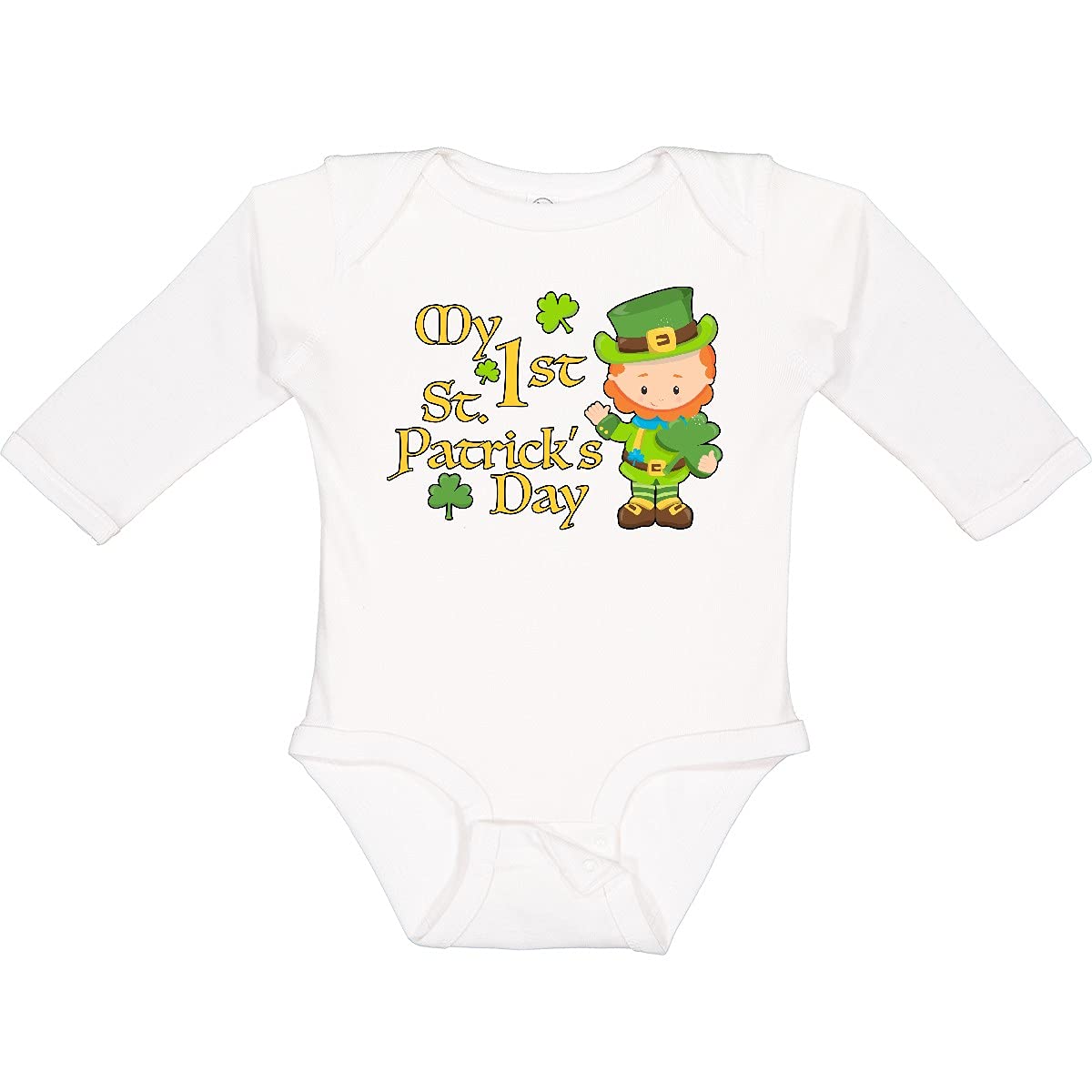 Inktastic My First St. Patrick's Day Outfit - Adorable Leprechaun Long Sleeve Creeper for Babies | Perfect for St. Patrick's Day Celebrations, Photo Shoots & Irish-Themed Parties
