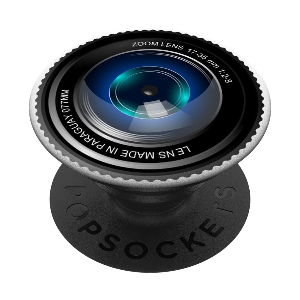 Professional Camera Lens for Photographers - Men & Women DSLR/Mirrorless PopSockets Adhesive PopGrip - Perfect for Travel, Vlogging & Outdoor Photography