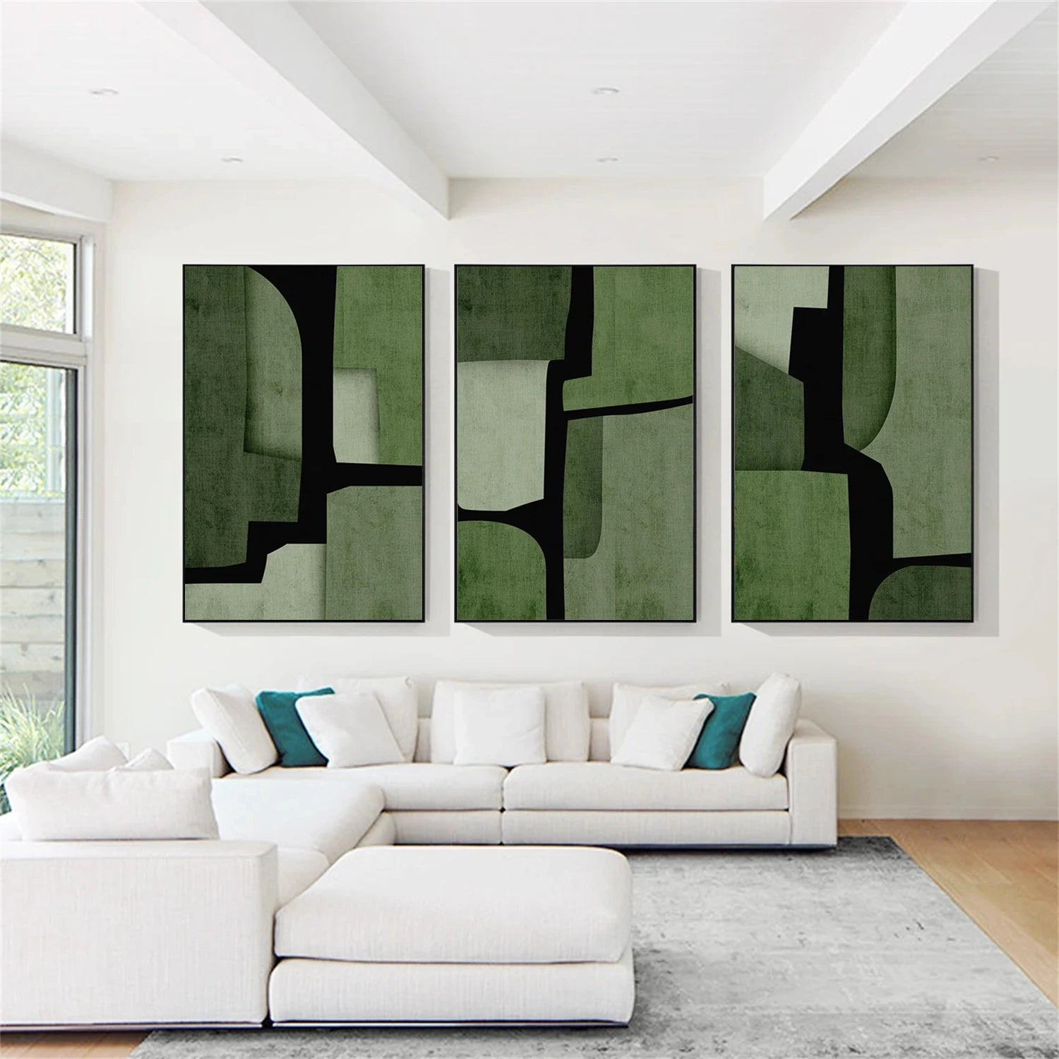 Abstract Tranquility Wall Art Set of 3 Canvas Paintings - Modern Home Decor for Living Room, Bedroom & Office #WS292