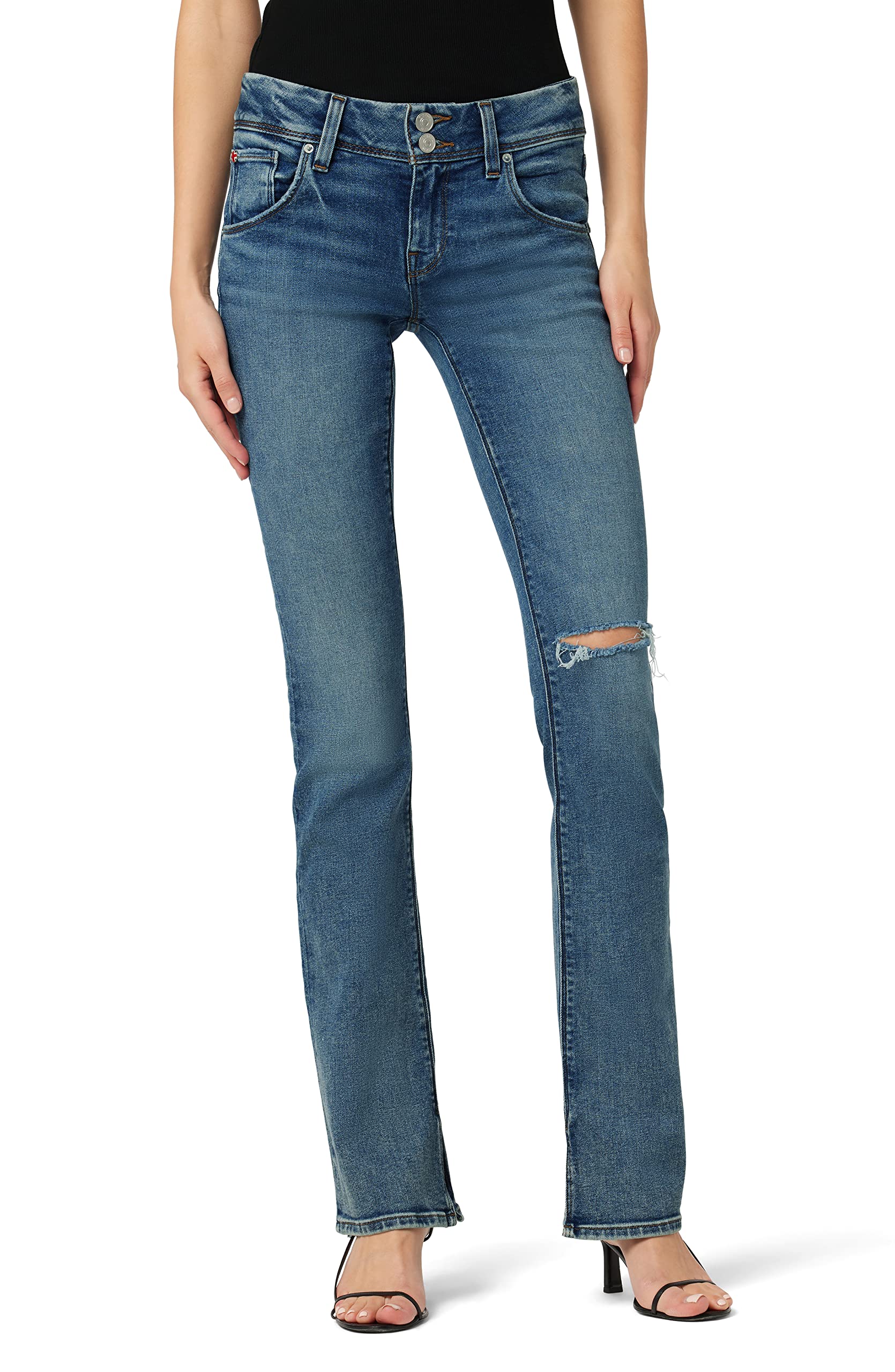 HUDSON Women's Beth Baby Bootcut Jeans with Back Flap Pockets - Comfortable Stretch Denim for Casual Wear & Everyday Outfits