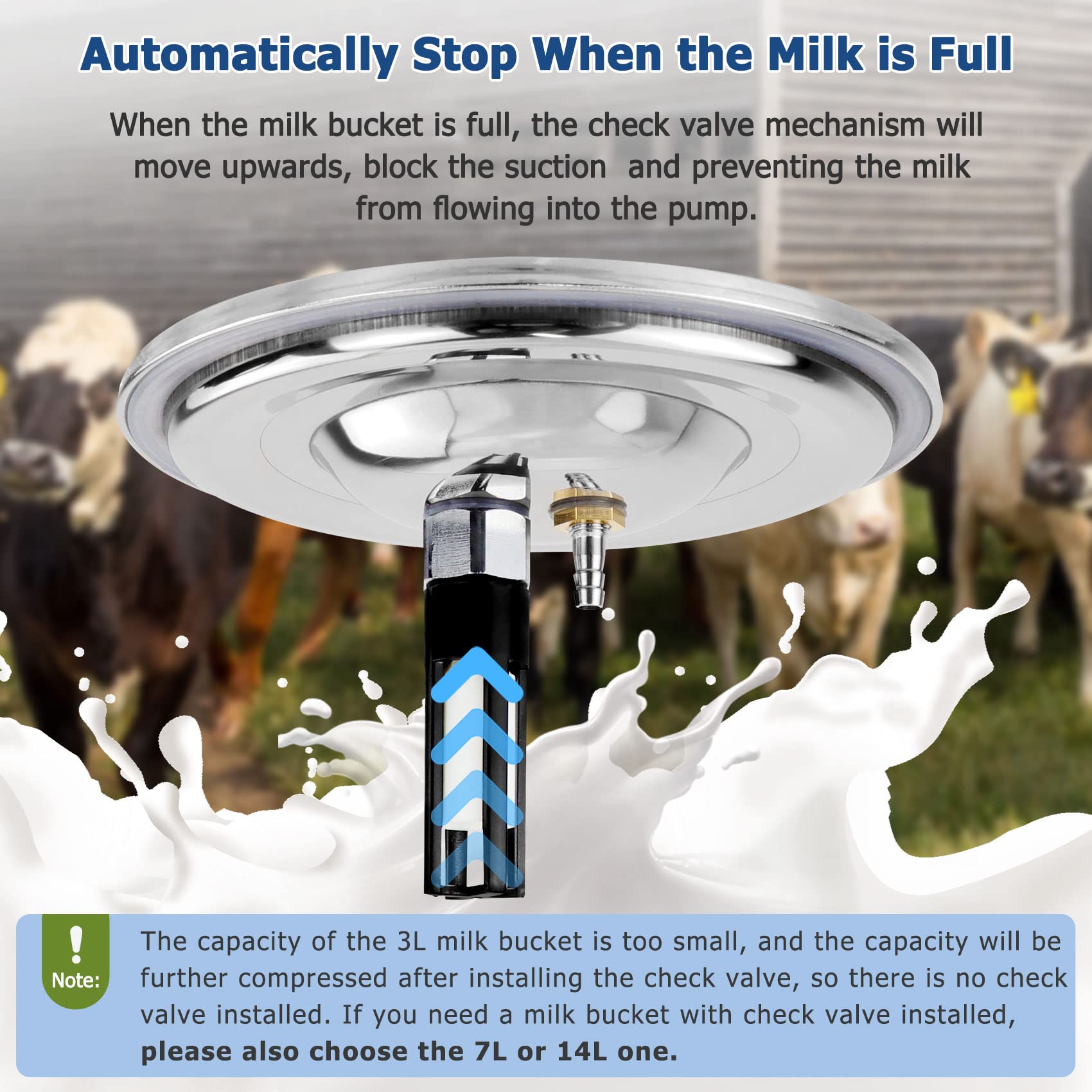 2025 Upgraded 14L Electric Cow Milking Machine - Adjustable Suction Pulsation Vacuum System with Stainless Steel Bucket | Portable Livestock Milker for Dairy Farms & Small Homesteads (US Plug) | Perfect for Daily Milking, Small-Scale Dairy Production & Farm Use