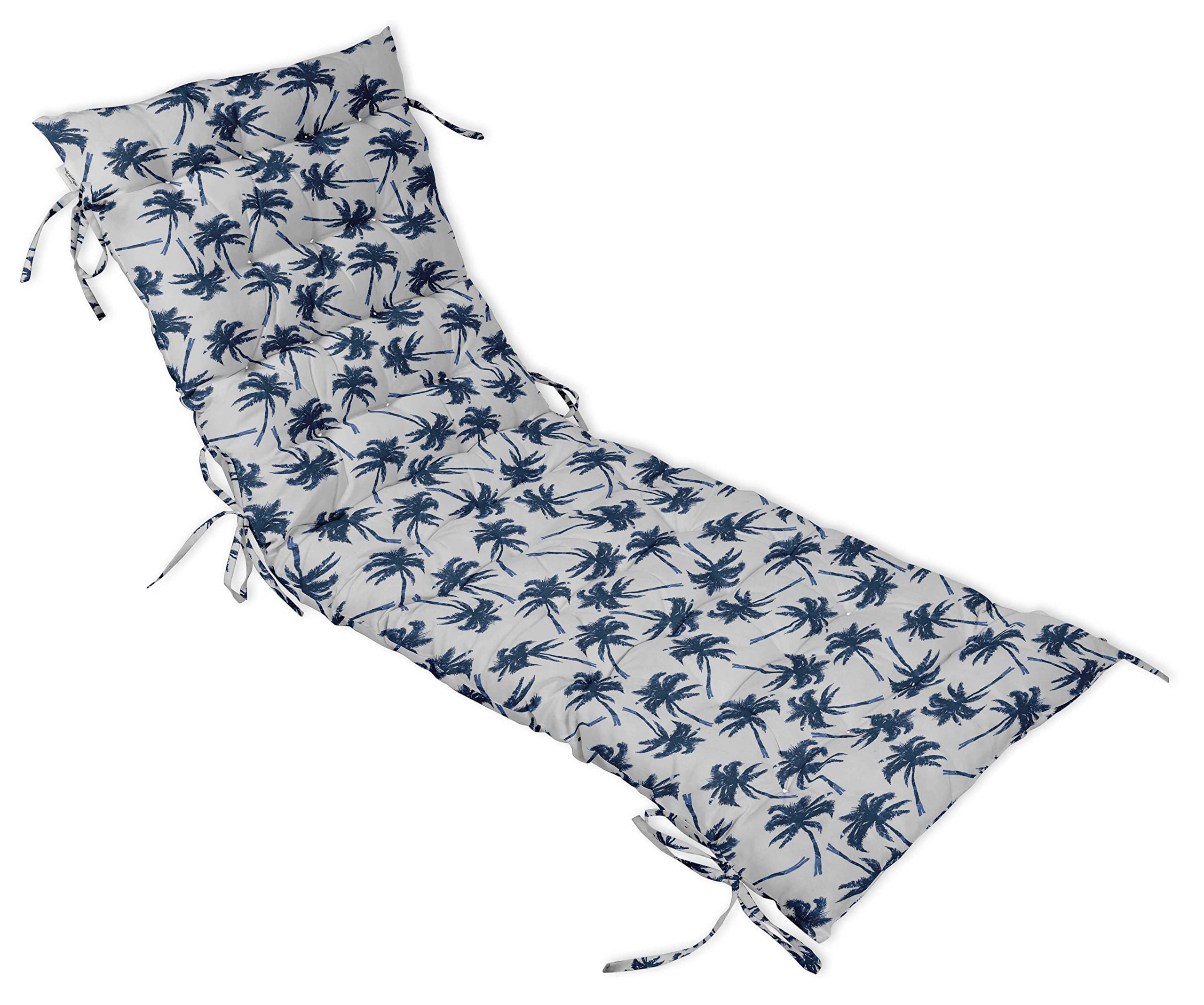 Quilted Thick Padded Seat Cushion for Rocking Chair, Sofa & Recliner - 74x23 Inches with Ties - White - Perfect for Outdoor Garden, Terrace & Bench Use