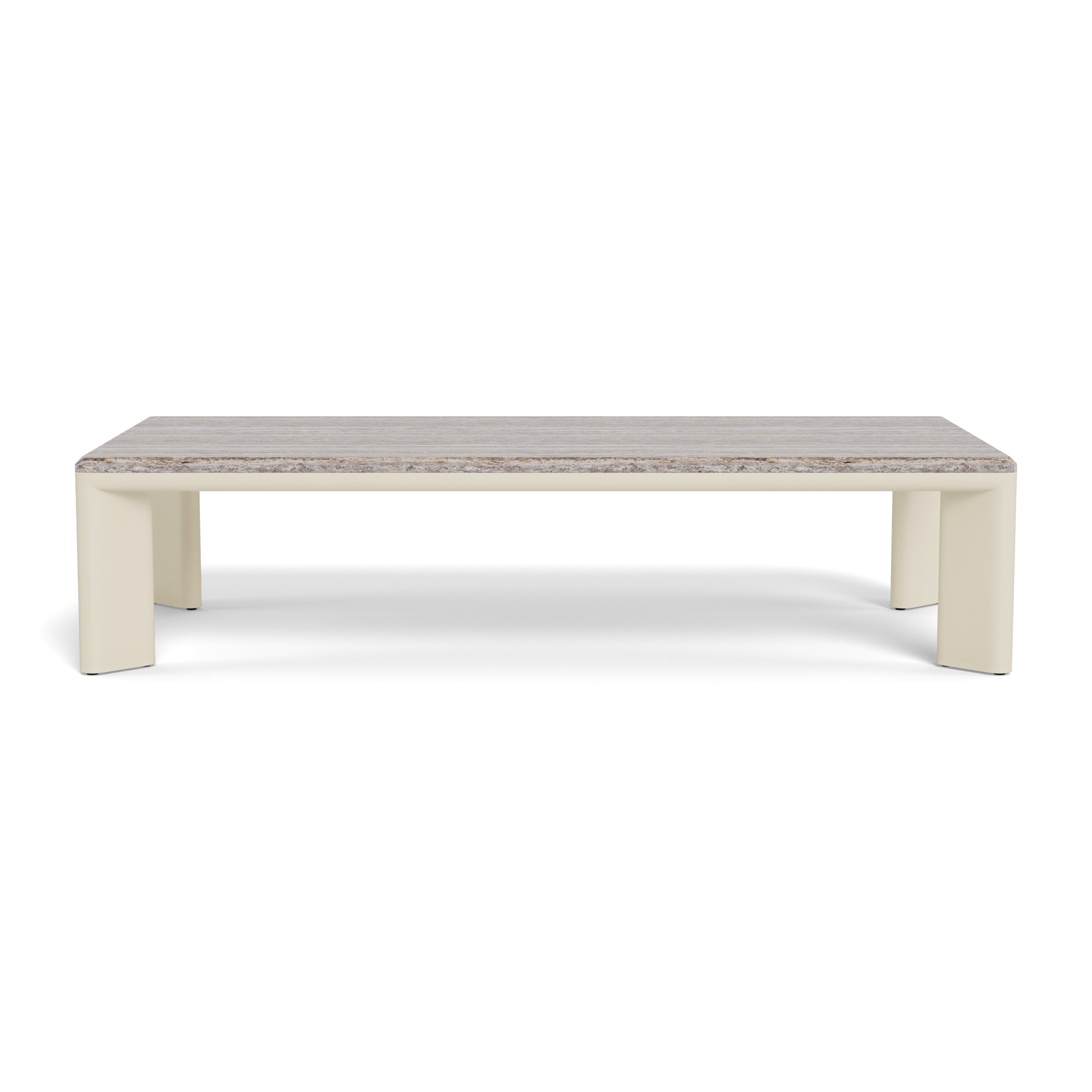 Modern Palm Beach Aluminum Rectangle Coffee Table - Stylish & Durable Indoor Outdoor Living Room Patio Furniture