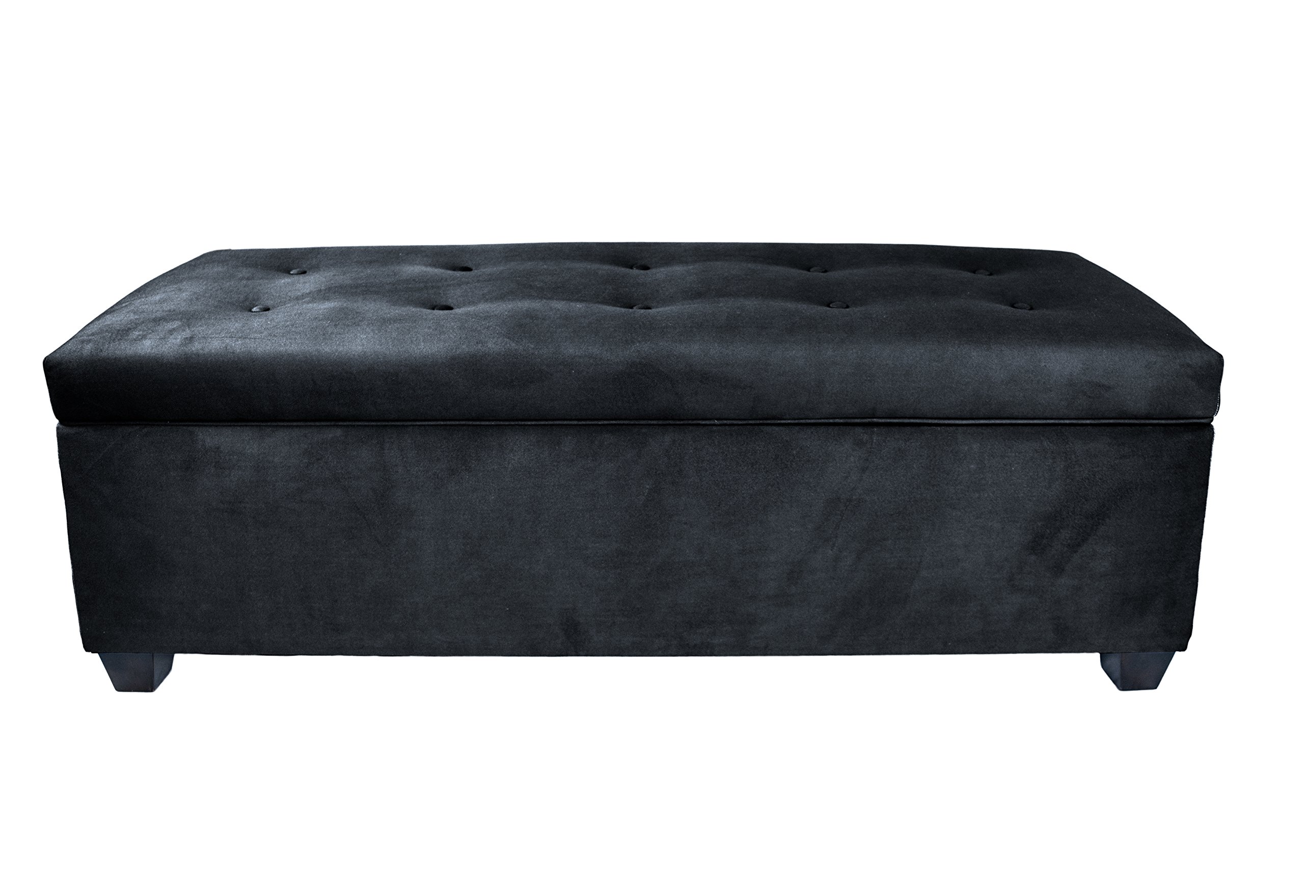 MJL Furniture Designs Obsession Upholstered Storage Bench with Lift Top - Charcoal Gray Upholstery - Entryway, Bedroom & Living Room Storage Solution