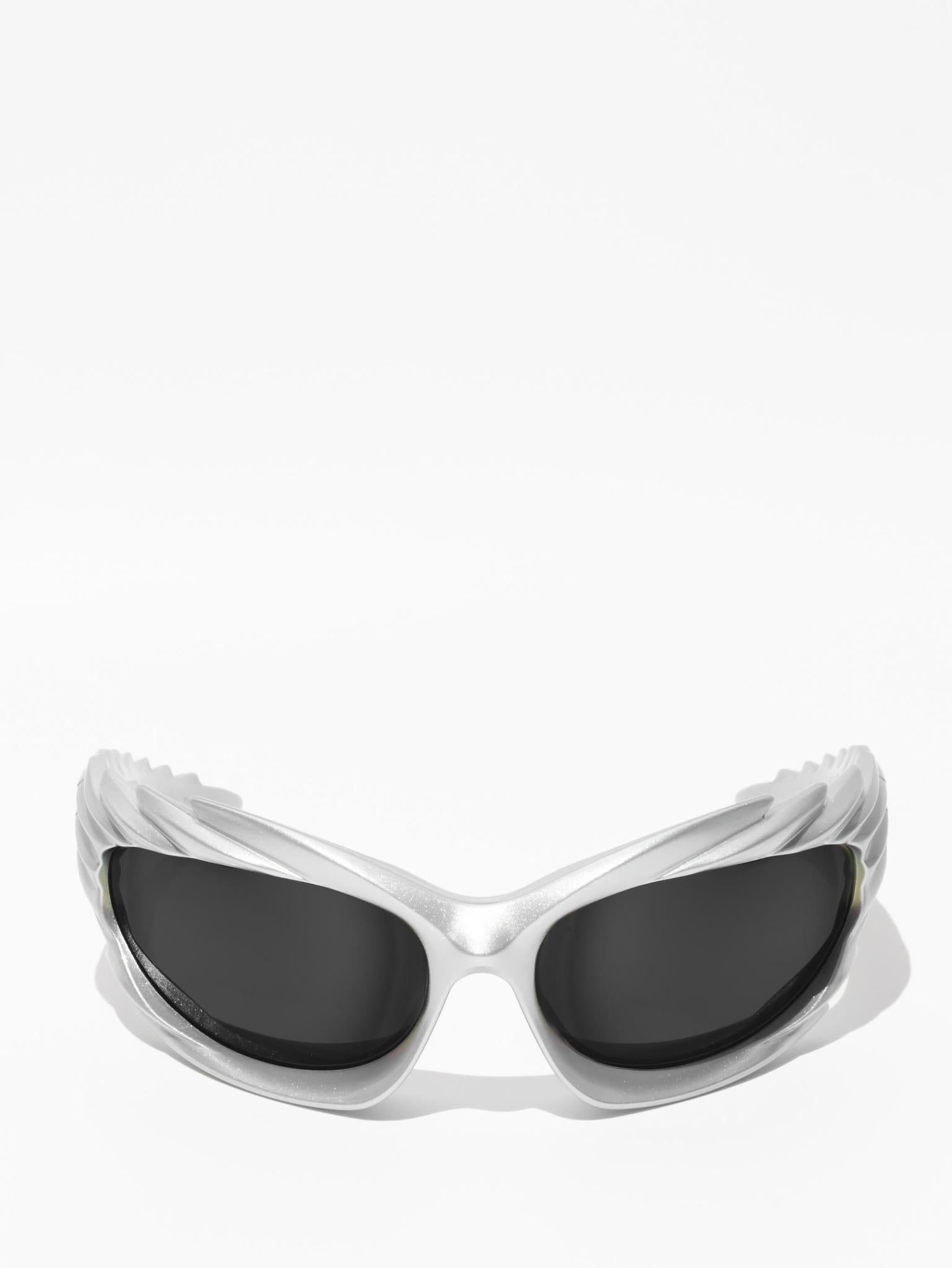 BALENCIAGA SPIKE RECTANGLE SUNGLASSES - Silver Frame BB0255S 003 | Luxury Designer Shades for Women & Men | Perfect for Beach, Driving & Fashion Outfits