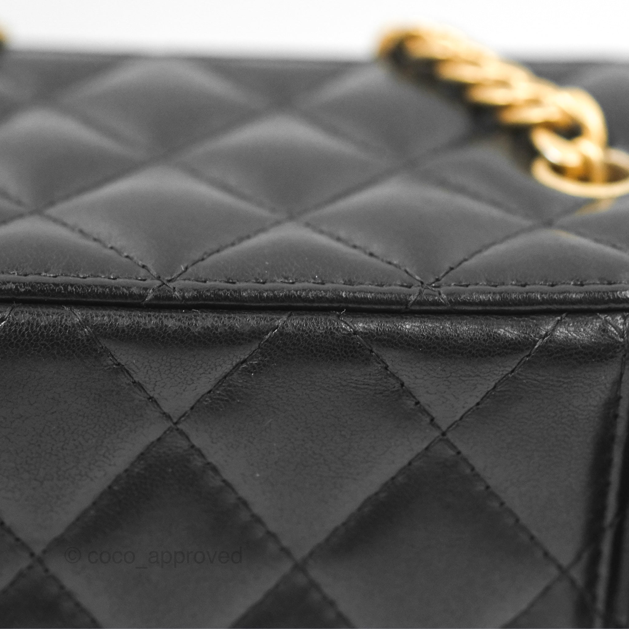 Chanel Adjustable Chain Black Lambskin Vanity Bag with Aged Gold Hardware - Perfect for Evening Events, Parties & Luxury Fashion Accessories