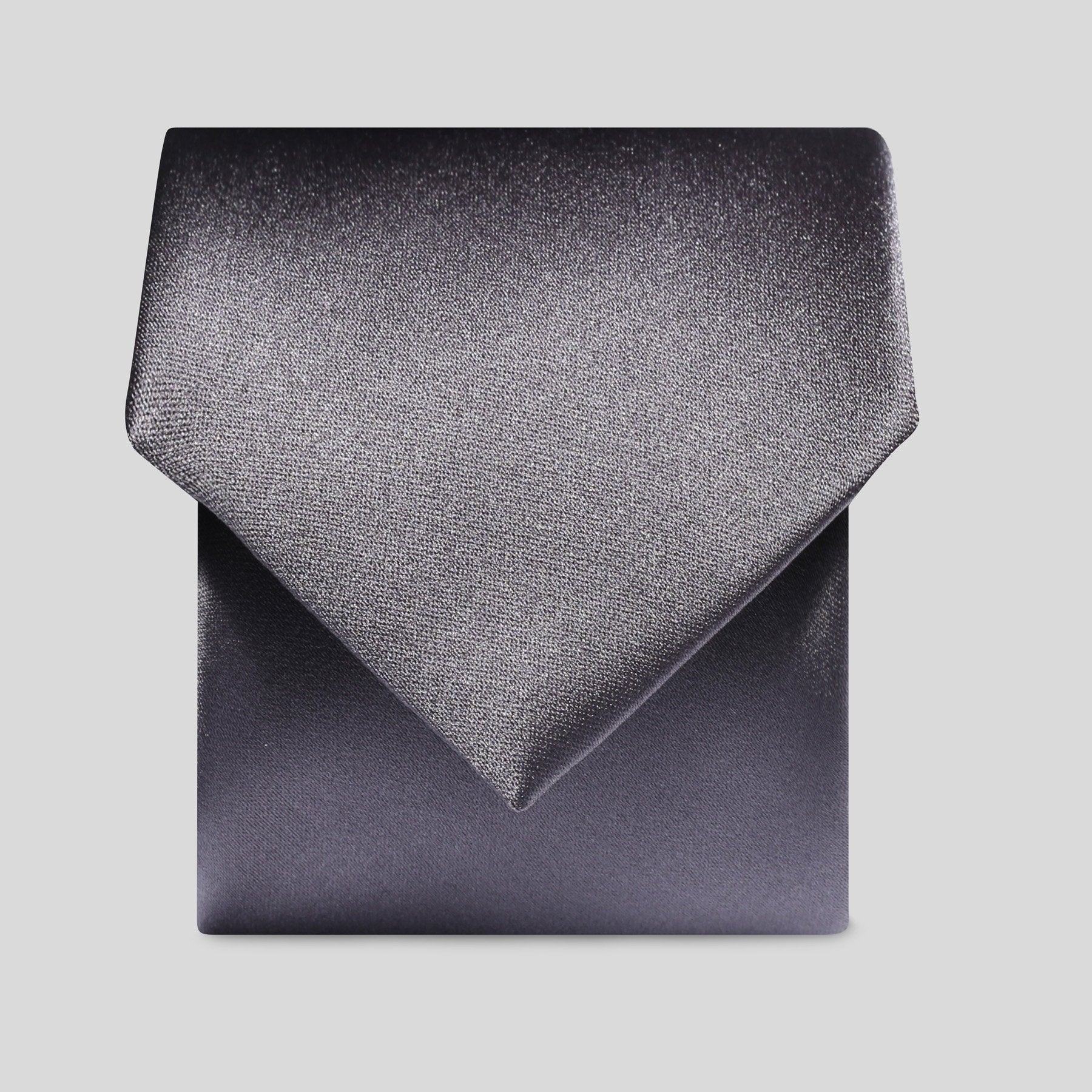 Premium Men's Charcoal Gray Satin Necktie - Elegant Formal Silk Tie for Business, Weddings & Special Occasions