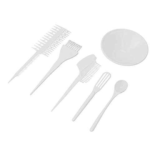 Professional Hair Dye Kit - 6 Piece Portable Hair Coloring Bowl Set with Non-Slip Base for At-Home Salon | DIY Hair Coloring Tools for Women & Men