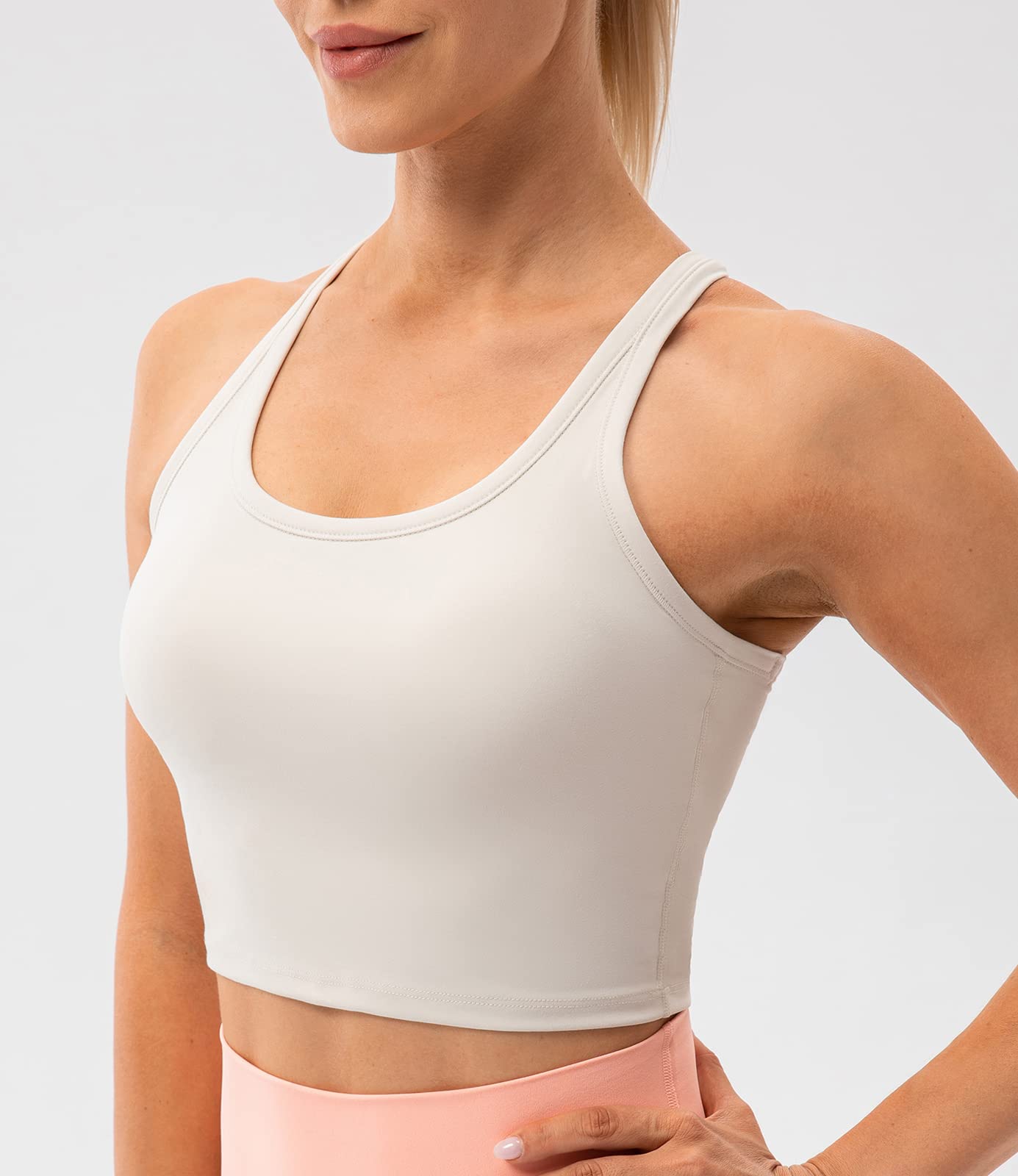Ukaste Women's Racerback Sports Bras - Longline Padded Yoga Bra Workout Crop Tank Top for Running, Gym & Activewear | High Support Comfortable Athletic Wear