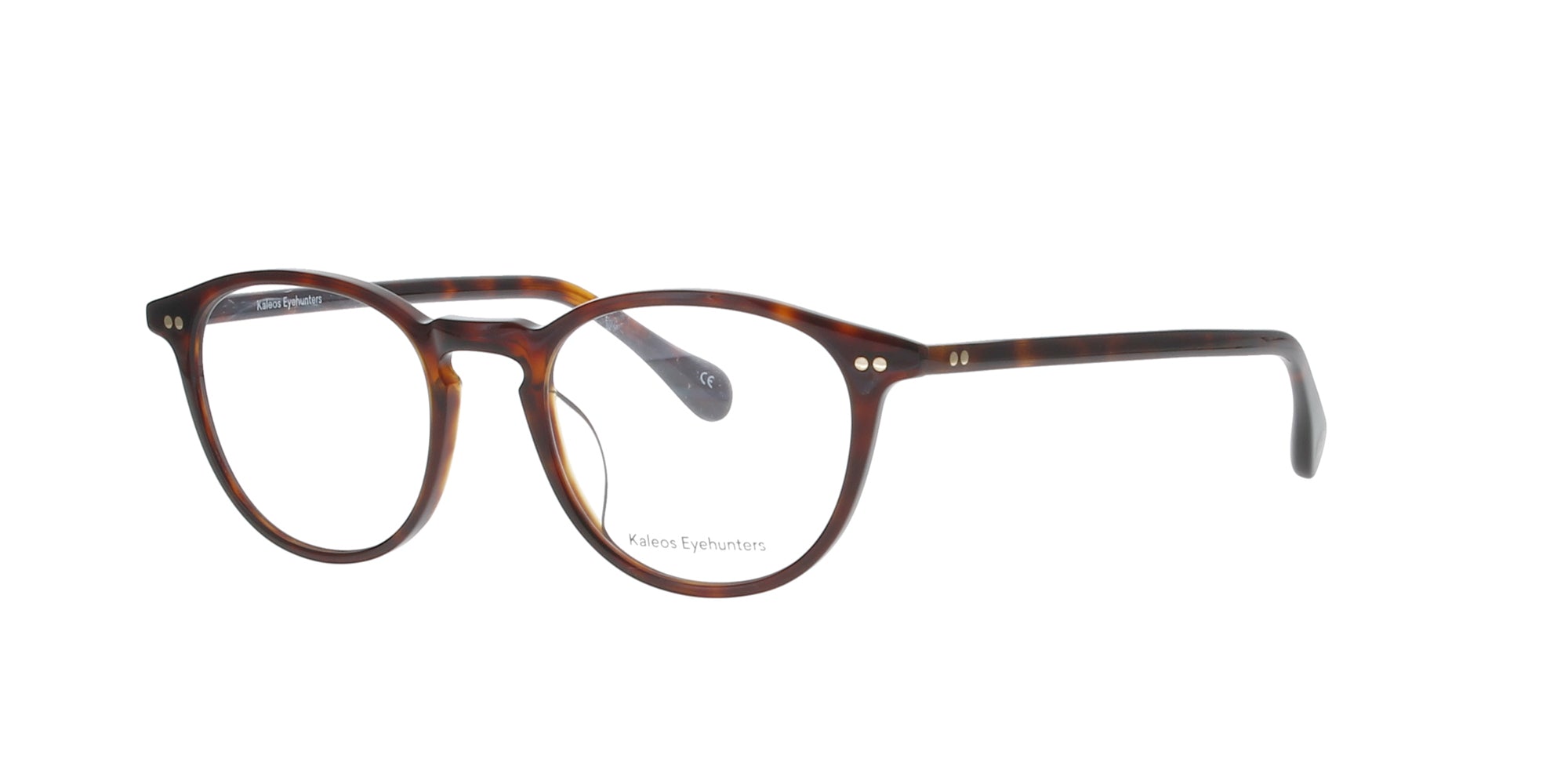 Dark Brown Tortoiseshell Round Kaleos Eyeglass Frames - Stylish & Durable for Reading, Driving & Fashion Accessories