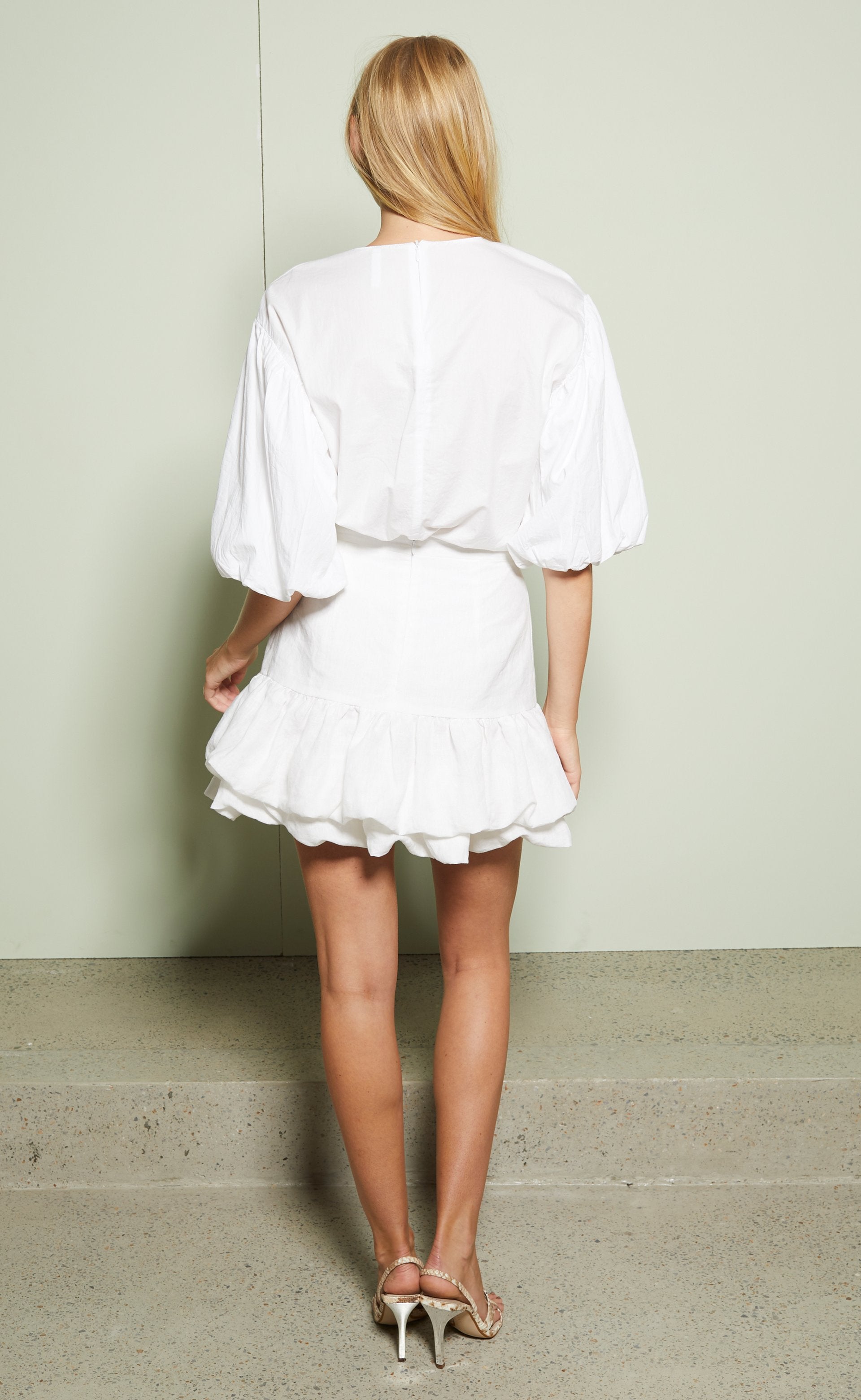 Evelyn Mini Skirt Ivory - Women's High Waisted A-Line Denim Skirt for Casual Outfits & Summer Fashion