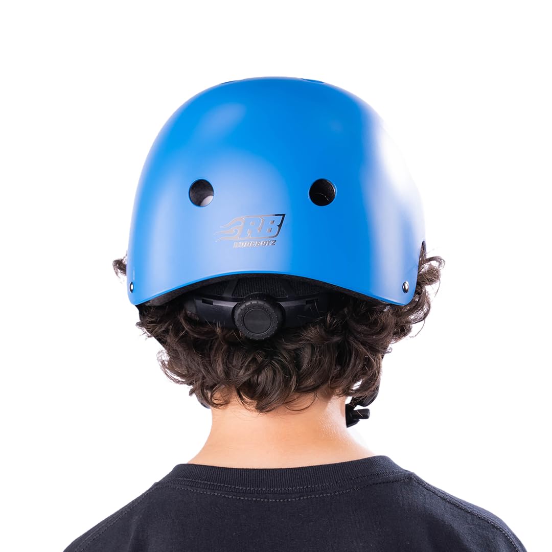 Rude Boyz Kids Skateboard & Bike Helmet Protective Gear Set - Youth Knee Pads, Elbow Pads, Wrist Guards for Boys & Girls - Perfect for Skateboarding, Cycling & Scooter Riding Safety