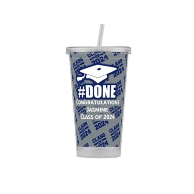 Personalized Class of 2024/2025 Graduation Gift Tumbler with Lid and Straw - 20oz Insulated Stainless Steel Cup - Perfect for School, College Graduation Party & Everyday Use