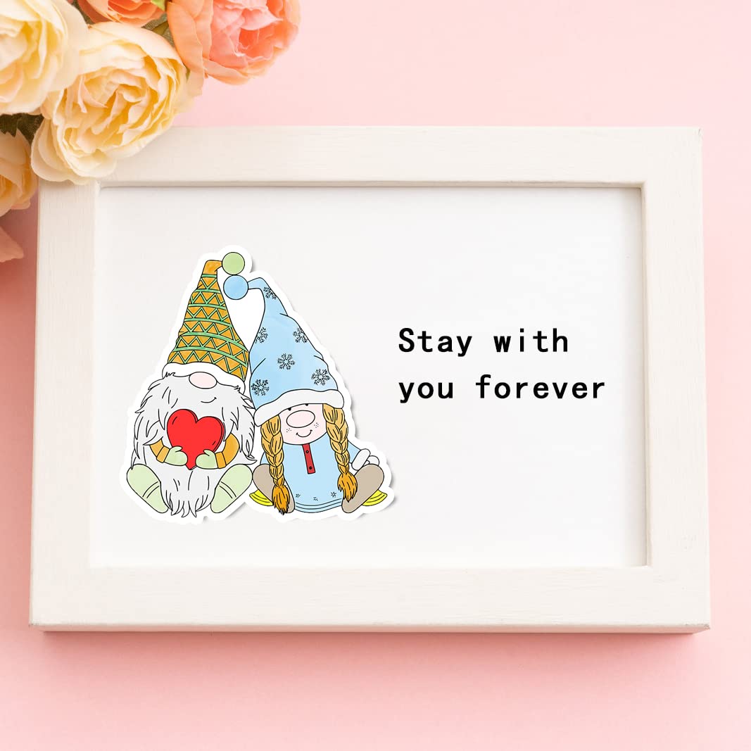 Valentine's Day Clear Stamps and Dies Set - Love Heart Gnomes Rubber Stamps & Cutting Dies for DIY Cards, Wedding Invitations, Scrapbooking - Perfect for Valentine's Crafts, Greeting Cards, and Memory Albums