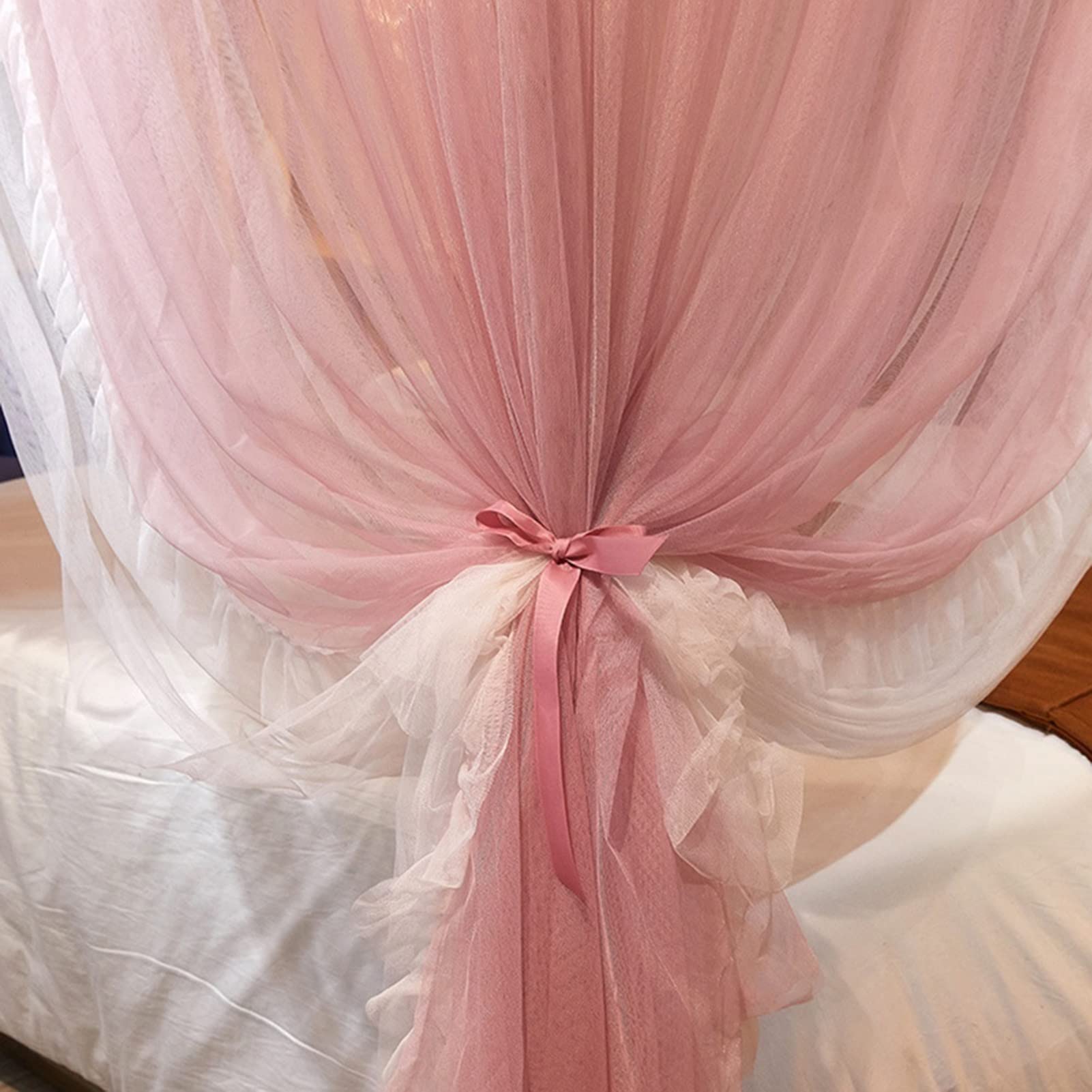Luxury Bed Canopy with Double Layer Design - Mosquito Net for Single & Double Beds (200x220x200cm) - Elegant Bedroom Decoration with Mounting Bracket - Perfect for Year-Round Use in Master Bedrooms, Guest Rooms & Dormitories