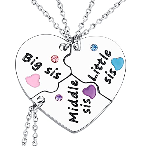 Best Friend Necklaces for 3 - Sun Moon Star Cute Puzzle Necklace for Women, Teen Girls, Sisters - Perfect for Birthdays, Anniversaries, and Friendship Gifts