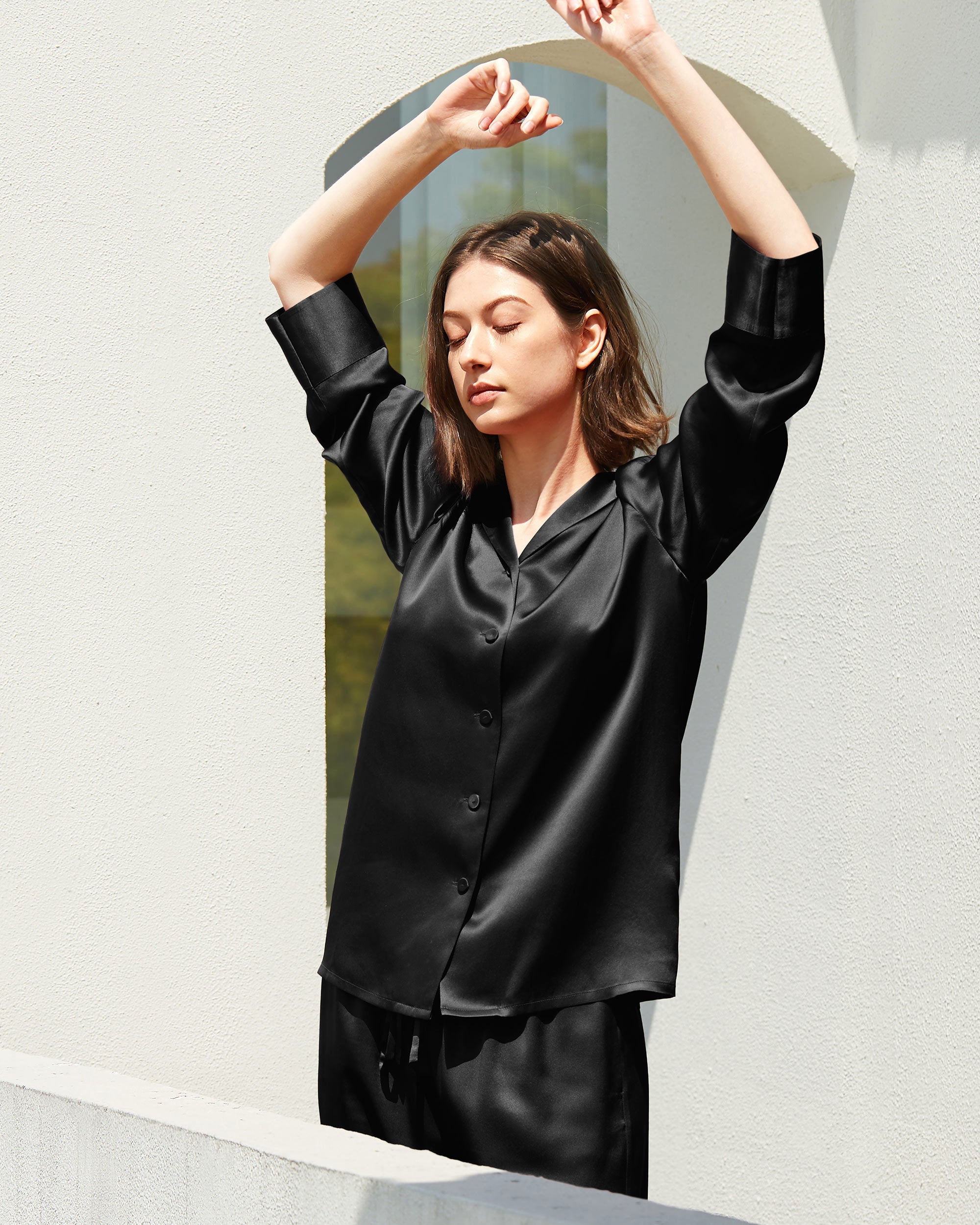 Women's Classic Silk Pajama Set - Soft & Comfortable Sleepwear for Lounge, Travel & Special Occasions
