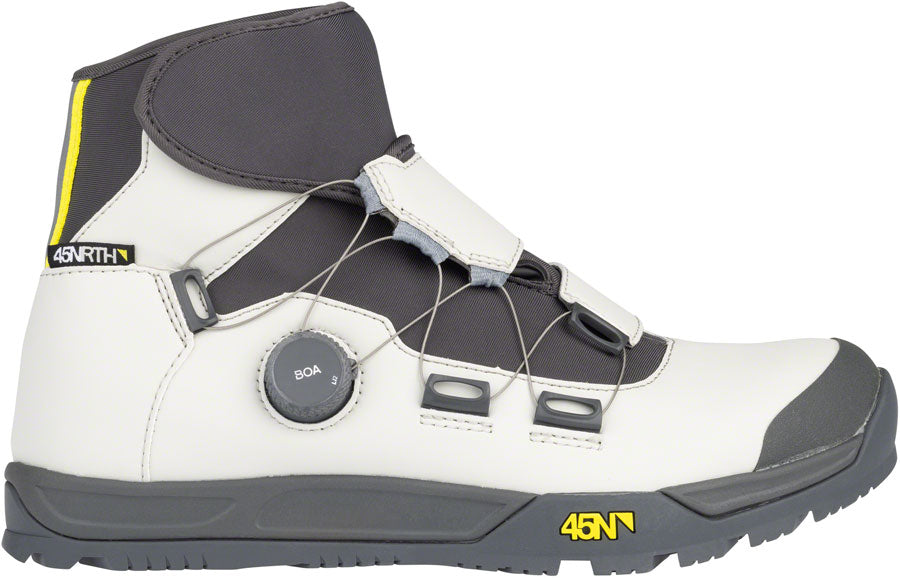 45NRTH Ragnarok BOA Cycling Boots - Waterproof Winter Bike Shoes for Men, Grey Color, Size 46 - Perfect for Cold Weather Commuting & Mountain Biking