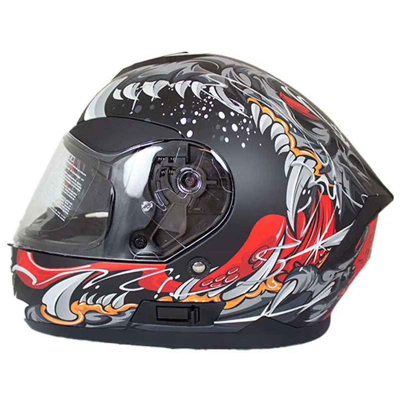 West Coast Leather Monster Skull Motorcycle Helmet for Men - Gothic Biker Gear for Harley Riders - Perfect for Halloween, Cosplay & Motorcycle Events