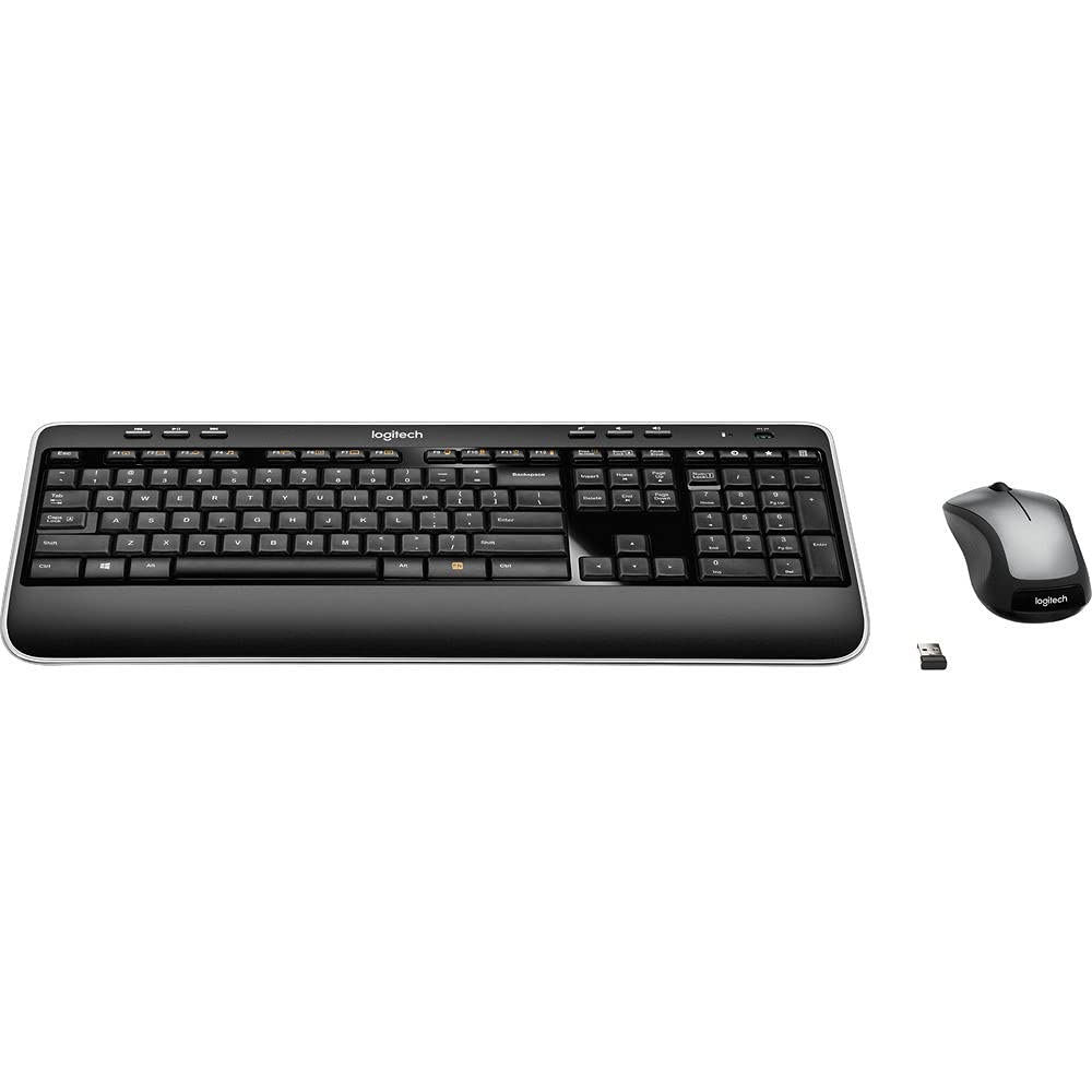 Logitech MK520 Wireless Keyboard and Mouse Combo - Ergonomic Design for Home & Office Use, Long Battery Life, Plug-and-Play USB Receiver - Perfect for Typing, Gaming, and Productivity Tasks