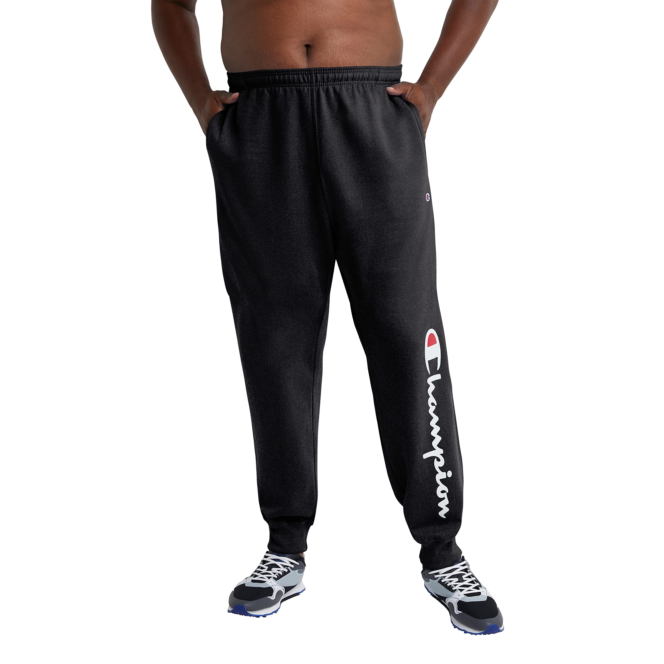 Champion Men's Powerblend Fleece Jogger Sweatpants - Comfortable Athletic Pants for Workout, Lounge & Casual Wear (Regular & Big Tall Sizes)