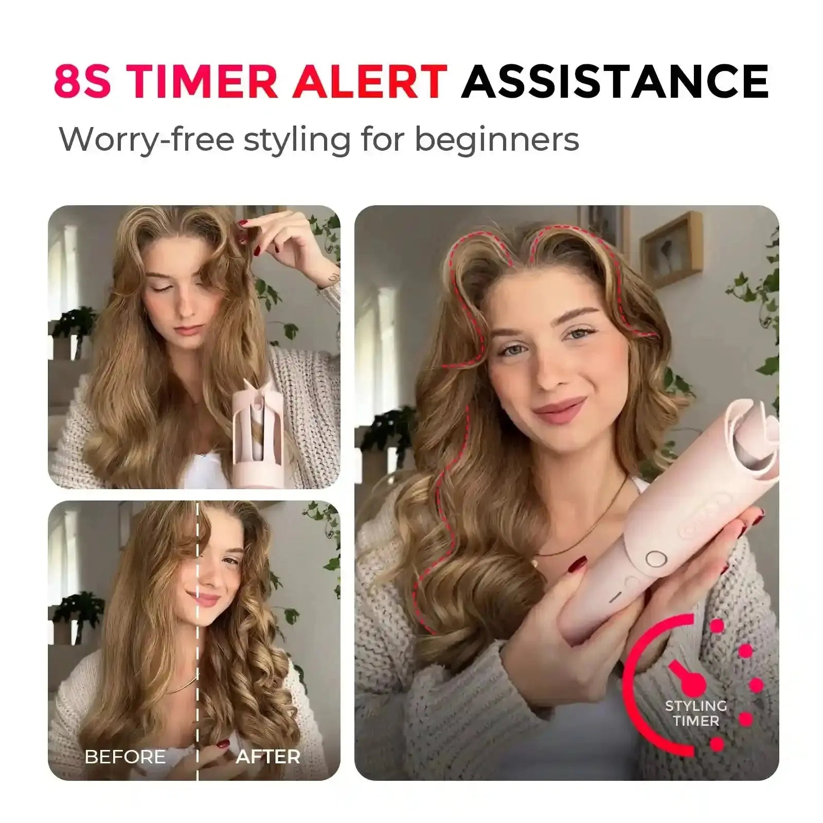 Tymo Curlpro Hair Styler - Professional Curling Iron for Perfect Beach Waves & Curls | Salon-Quality Styling Tool for Home Use | Great for Parties, Weddings & Everyday Hairstyles