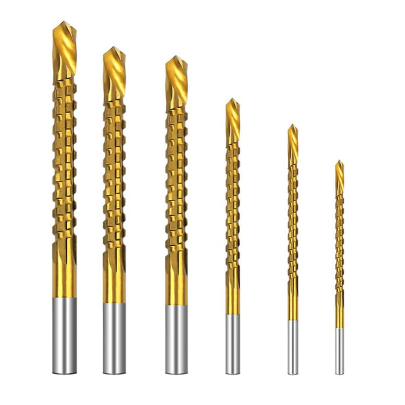 6 Pcs High-Speed Steel Twist Drill Bits Set (3-8mm) - Multi-Purpose Sawtooth Drill for Metal, Wood & Plastic - Perfect for DIY Projects, Home Repair & Woodworking