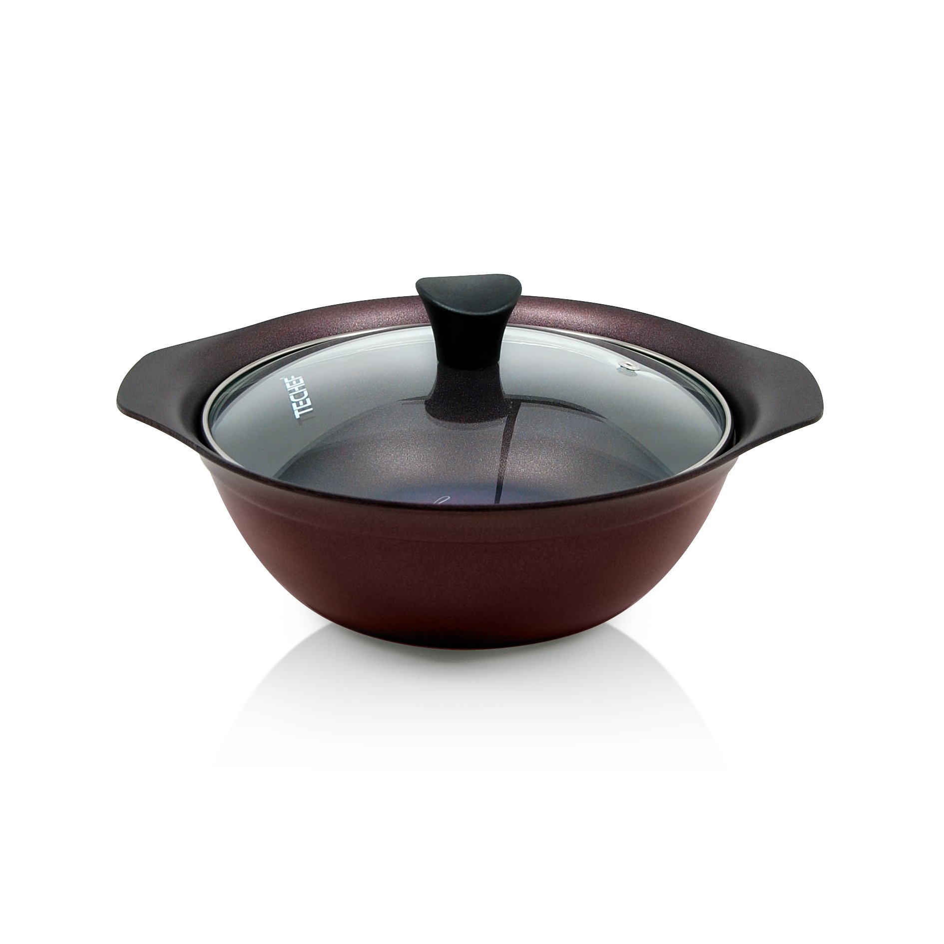 TECHEF Art Pan Collection - 2-Quart Korean Soup Pot with Glass Lid | Nonstick Cooking Pot for Soups, Stews & Pasta | Perfect for Home Kitchen & Restaurant Use