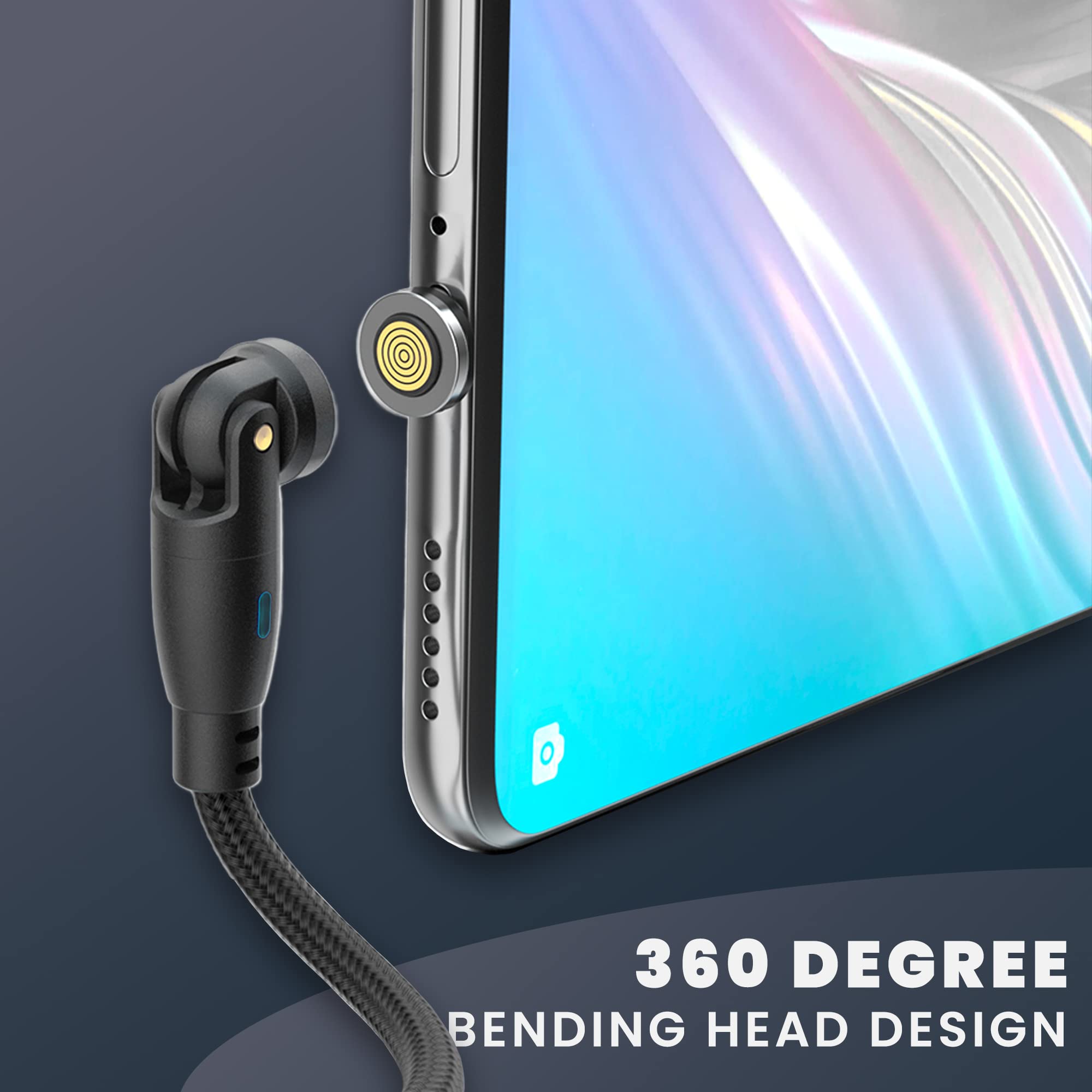 360 PRO 100W Magnetic USB C Phone Charger (2-Pack) - 6-in-1 Fast Charging & Data Transfer Cable - Compatible with iPhone, Android, Type-C & Micro USB (Onyx Black) - Perfect for Home, Office & Travel Charging Solutions
