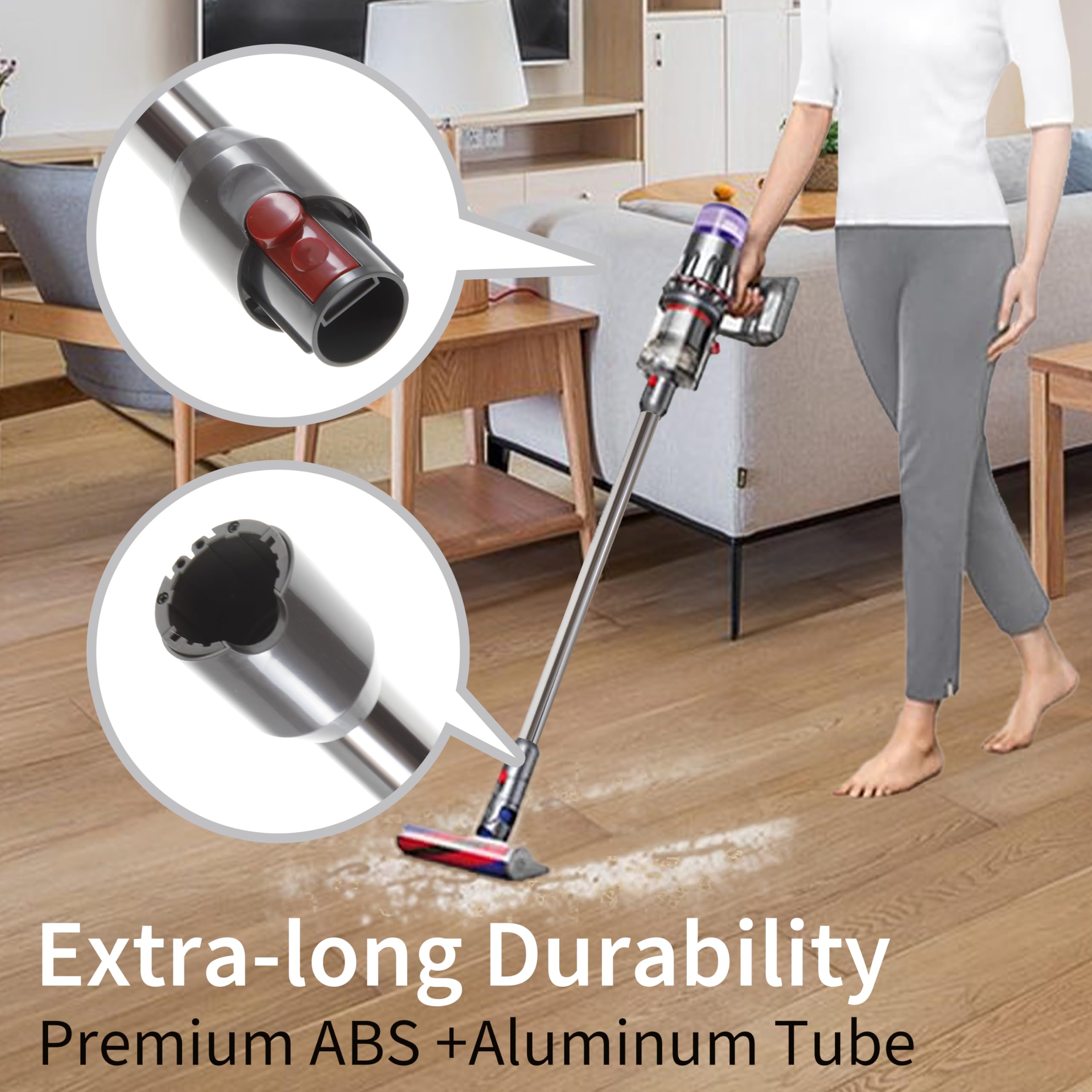Unikstone Replacement Wand for Dyson V12 Detect Slim/V10 Digital Slim Cordless Vacuum - Quick Release Extension Hose (Black) | Perfect for Hard Floors, Carpets & Tight Spaces Cleaning