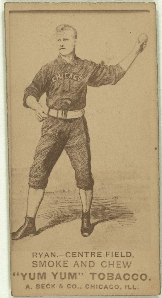 Jimmy Ryan Chicago White Stockings Vintage Baseball Card Portrait Canvas Wall Art Print - 20x30 Inches - Perfect for Sports Memorabilia Collections & Man Cave Decor