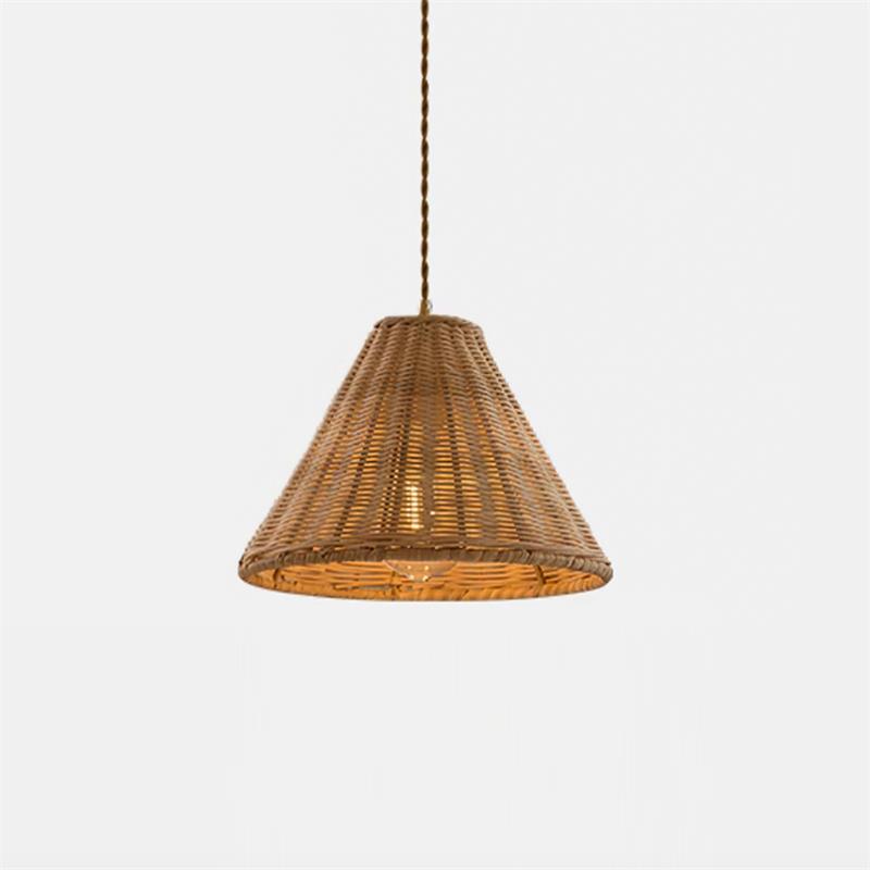 Rattan Shirley Pendant Lamp - Handwoven Natural Rattan Hanging Light Fixture for Dining Room, Bedroom, or Patio Decor | Boho Chic Ceiling Lighting
