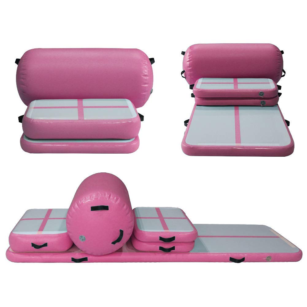AKSPORT 5-Piece Inflatable Gymnastics Air Mat Set with Electric Pump - Tumble Track, Tumbling Mat for Home Gym, Cheerleading Training, Beach & Park Activities, Water Play - Perfect for Kids & Adults Exercise