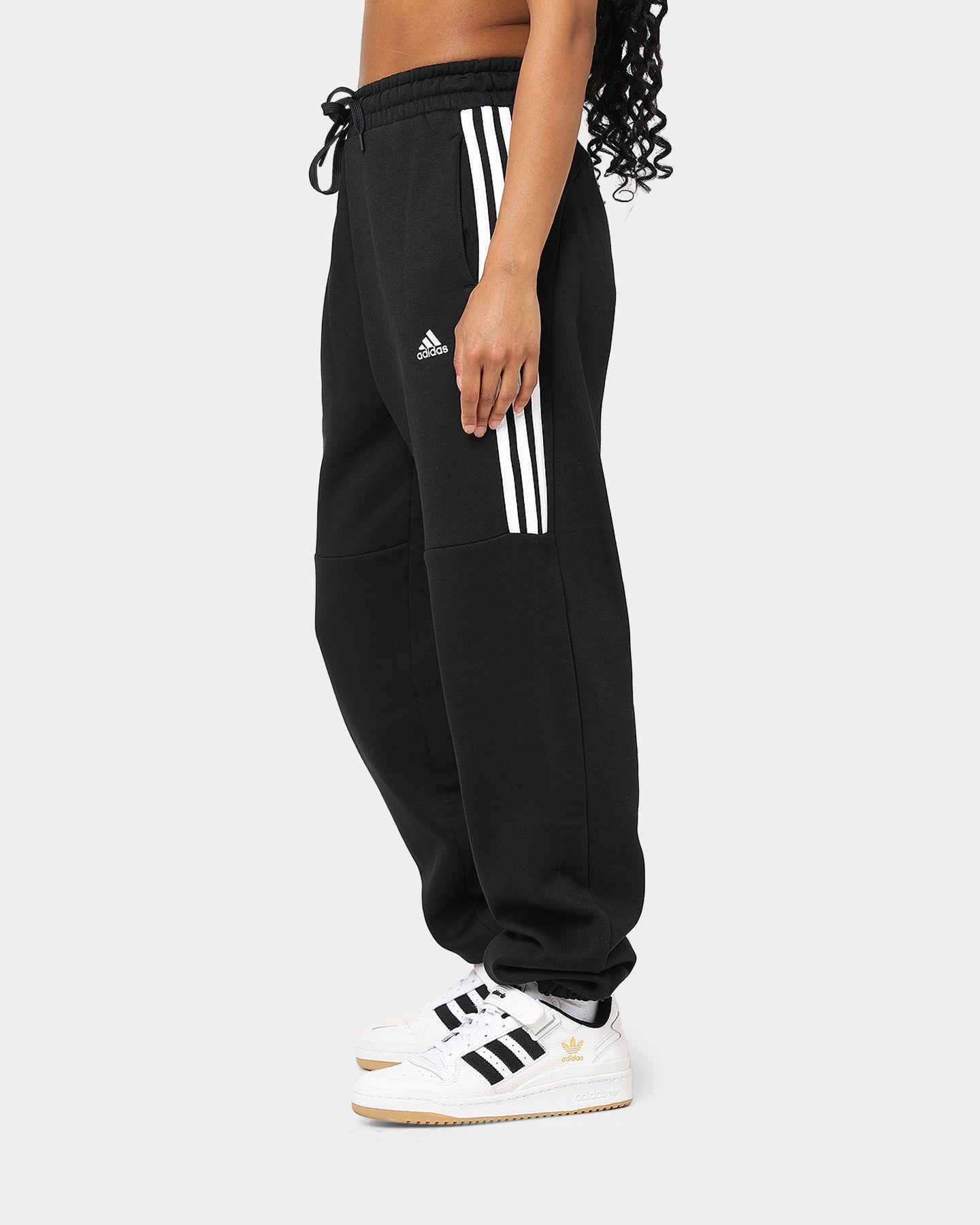 Adidas Women's Hyperglam High-Rise Sweatpants - Black | Athletic Lounge Pants for Yoga, Running & Casual Wear