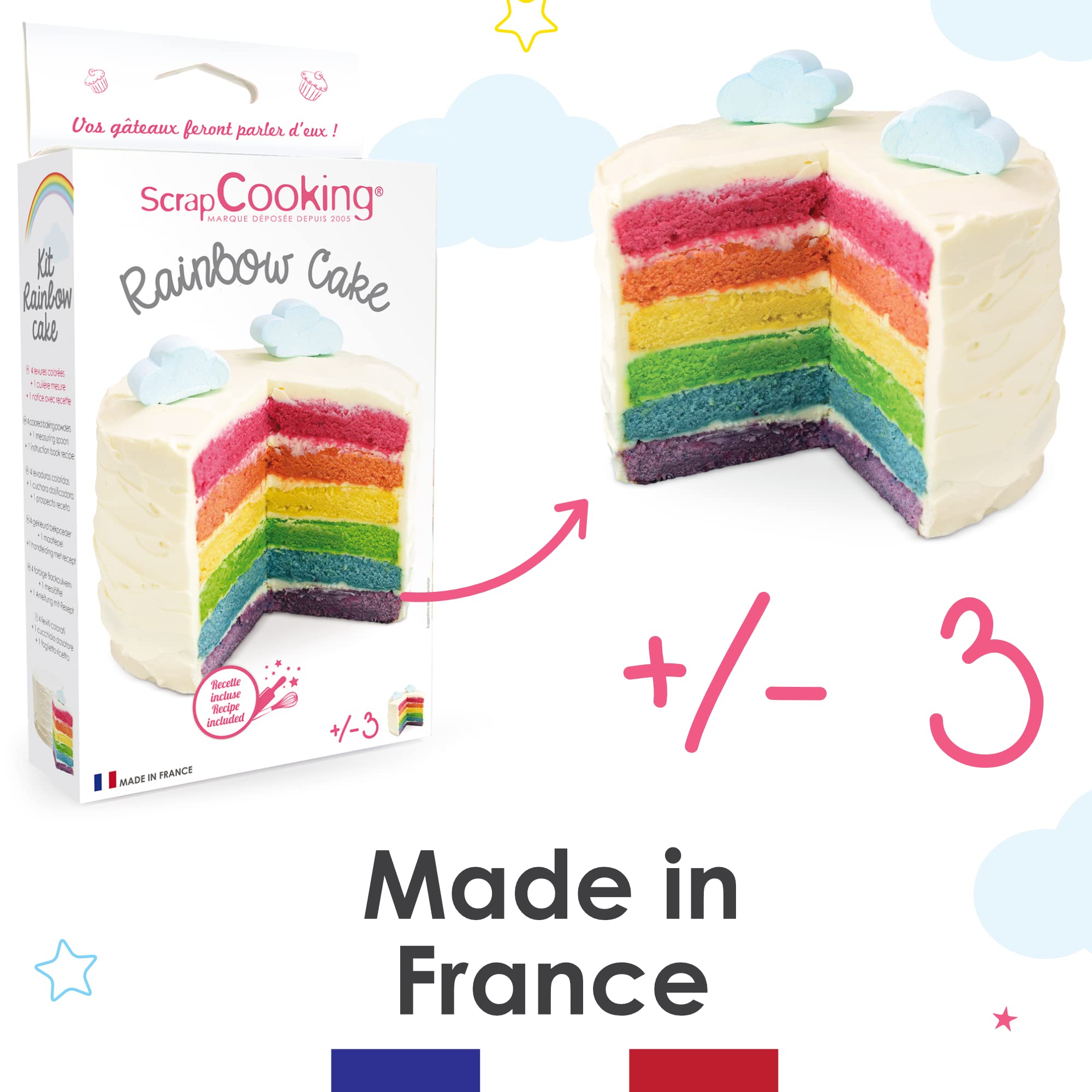 Rainbow Cake Kit - DIY Baking Kit for Kids & Adults - Fun Birthday Party Activity - Perfect for Home Baking & Celebrations