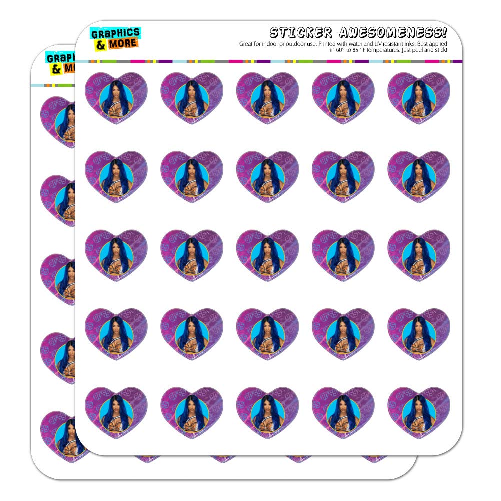 WWE Sasha Banks Legit Boss Heart Shaped Planner Stickers - Scrapbook, Journal, Calendar & DIY Craft Decoration - Perfect for Bullet Journals, Scrapbooking & Gift Wrapping