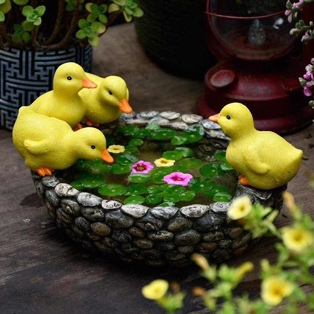 Durable Resin Flower Pot for Hydroponic Plants - Outdoor Garden, Courtyard, Home & Office Decoration - Duck-Shaped Planter with Drainage Holes (Perfect for Succulents, Herbs & Small Flowers)